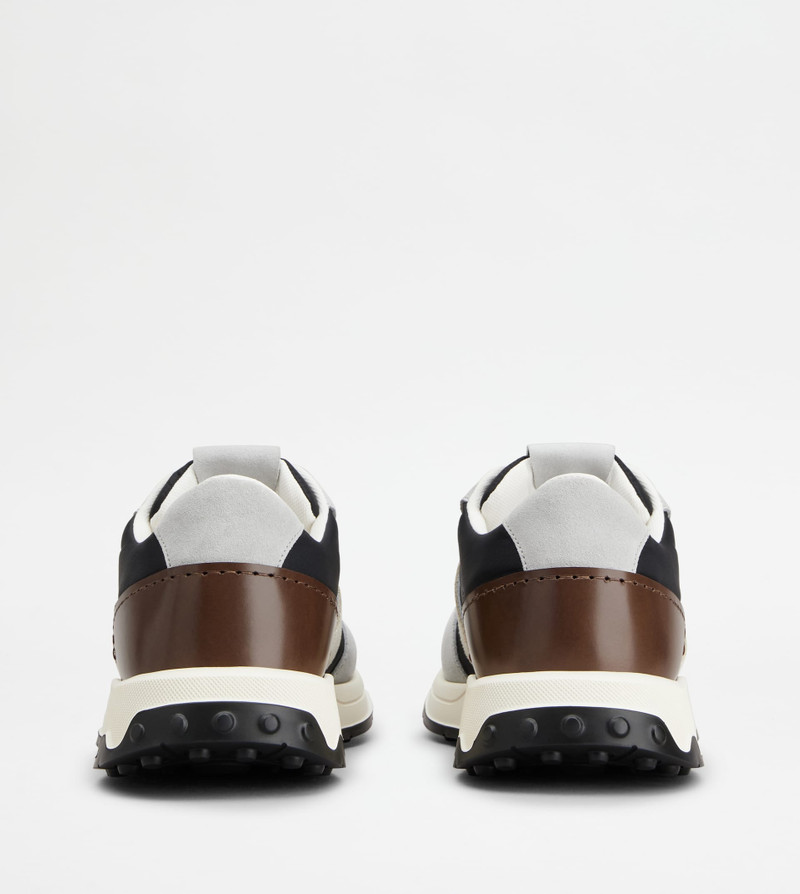 Tod's SNEAKERS IN LEATHER AND TECHNICAL FABRIC - GREY, BLACK, OFF WHITE outlook