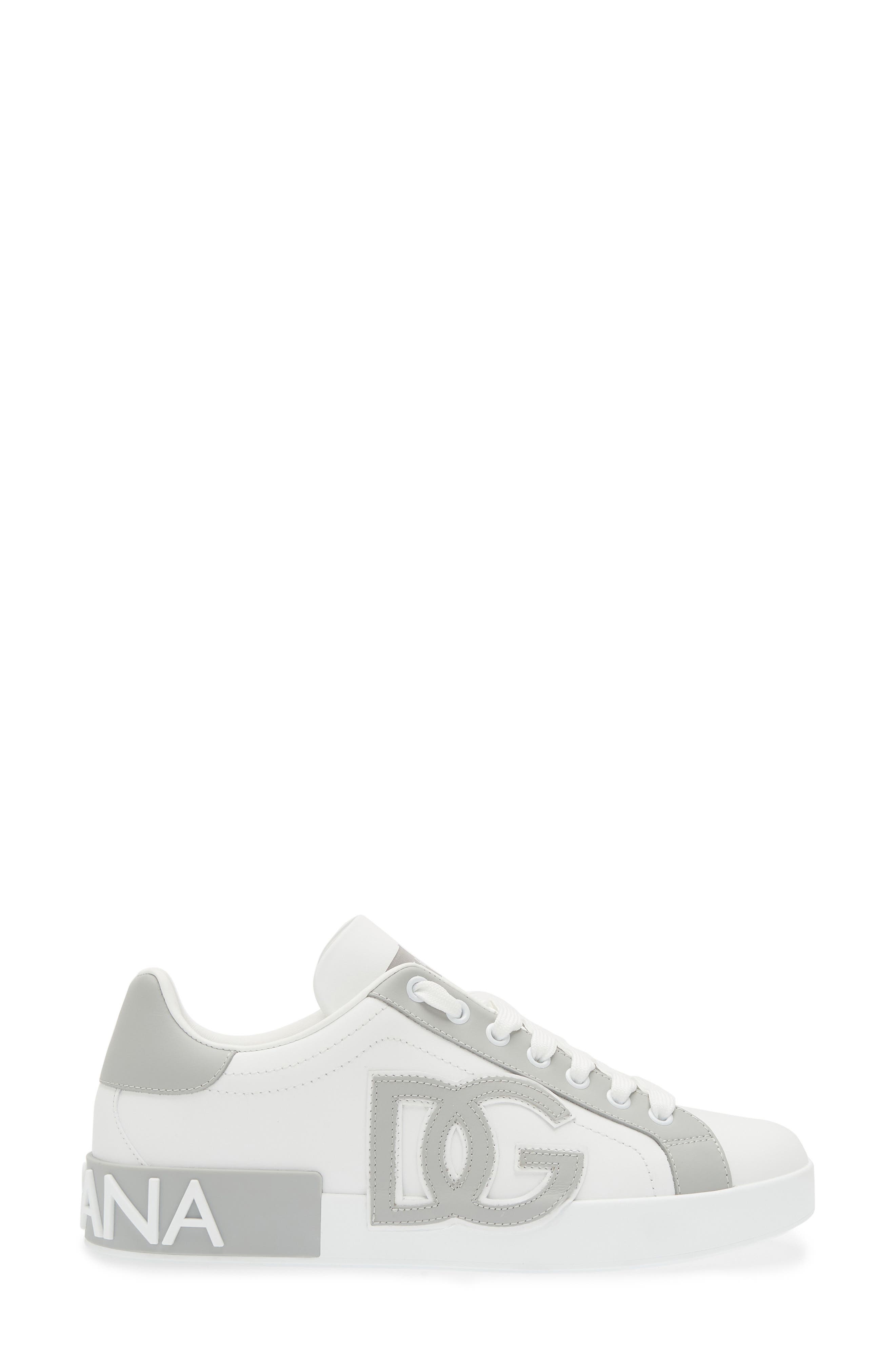 Dolce&Gabbana Portofino Calfskin Sneaker in Bianco/Bianco at Nordstrom - 3
