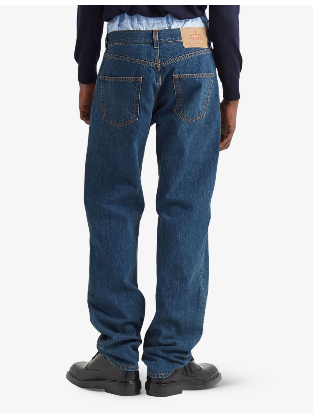 Branded-plaque five-pocket classic-fit jeans - 4