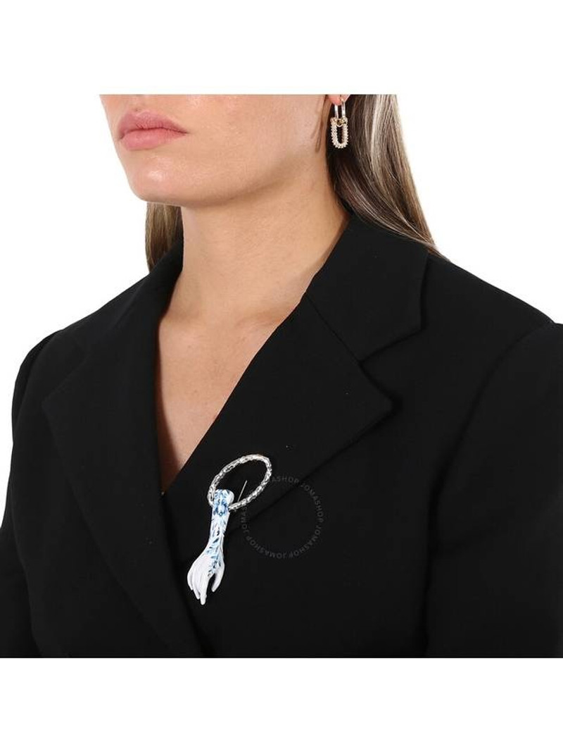 Burberry Burberry Enamel Detail Palladium-plated Brooch outlook