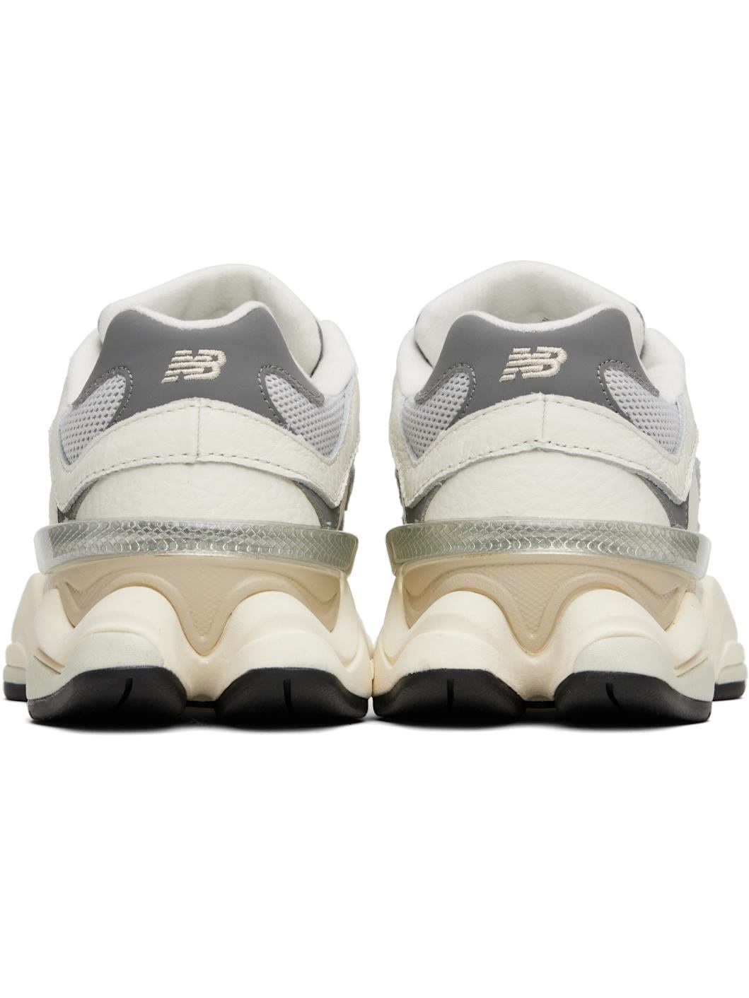 White & Gray 9060 Sneakers - 2