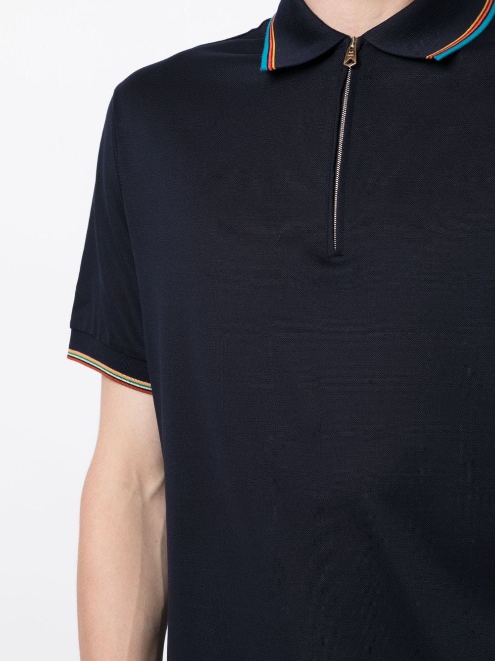 rainbow stripe-detail cotton polo shirt - 5