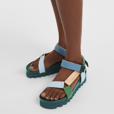 Longchamp Spring/Summer 2023 Collection Flat sandals Dark Green - Leather outlook