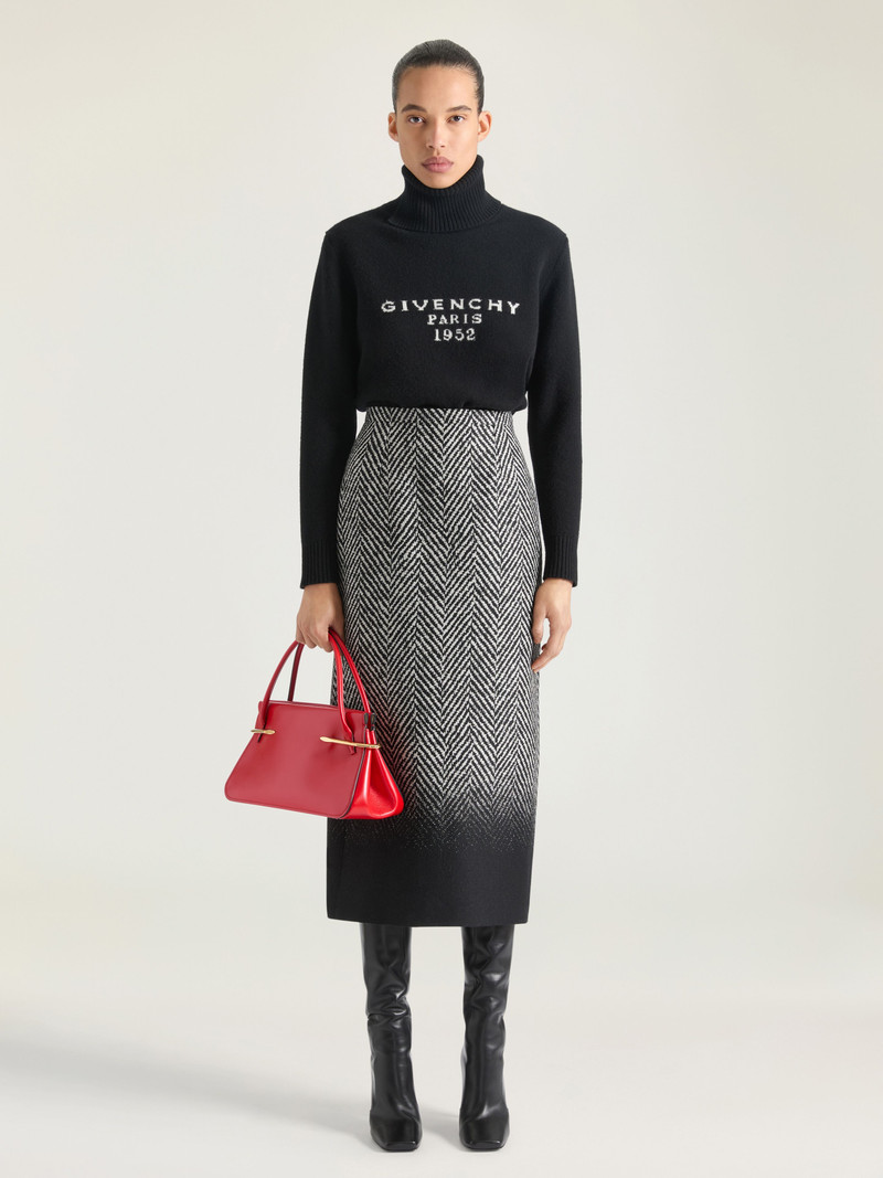 Givenchy MIDI PENCIL SKIRT IN WOOL SILK HERRINGBONE outlook