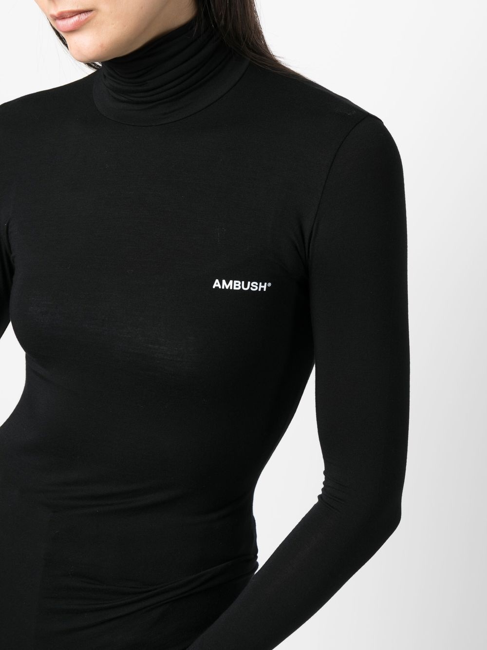 funnel neck long-sleeve T-shirt - 5