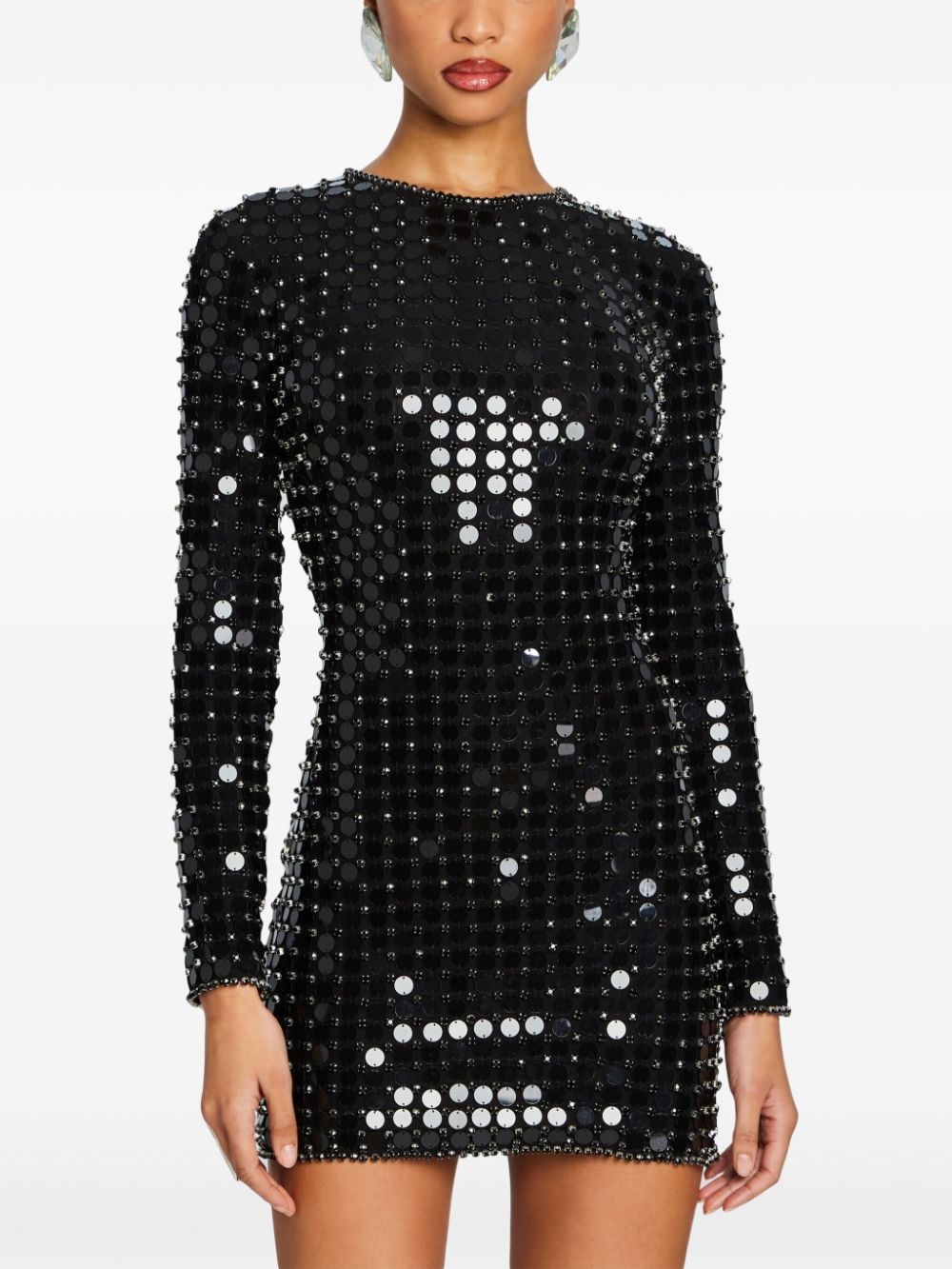 Loreen embellished long sleeve mini dress - 5