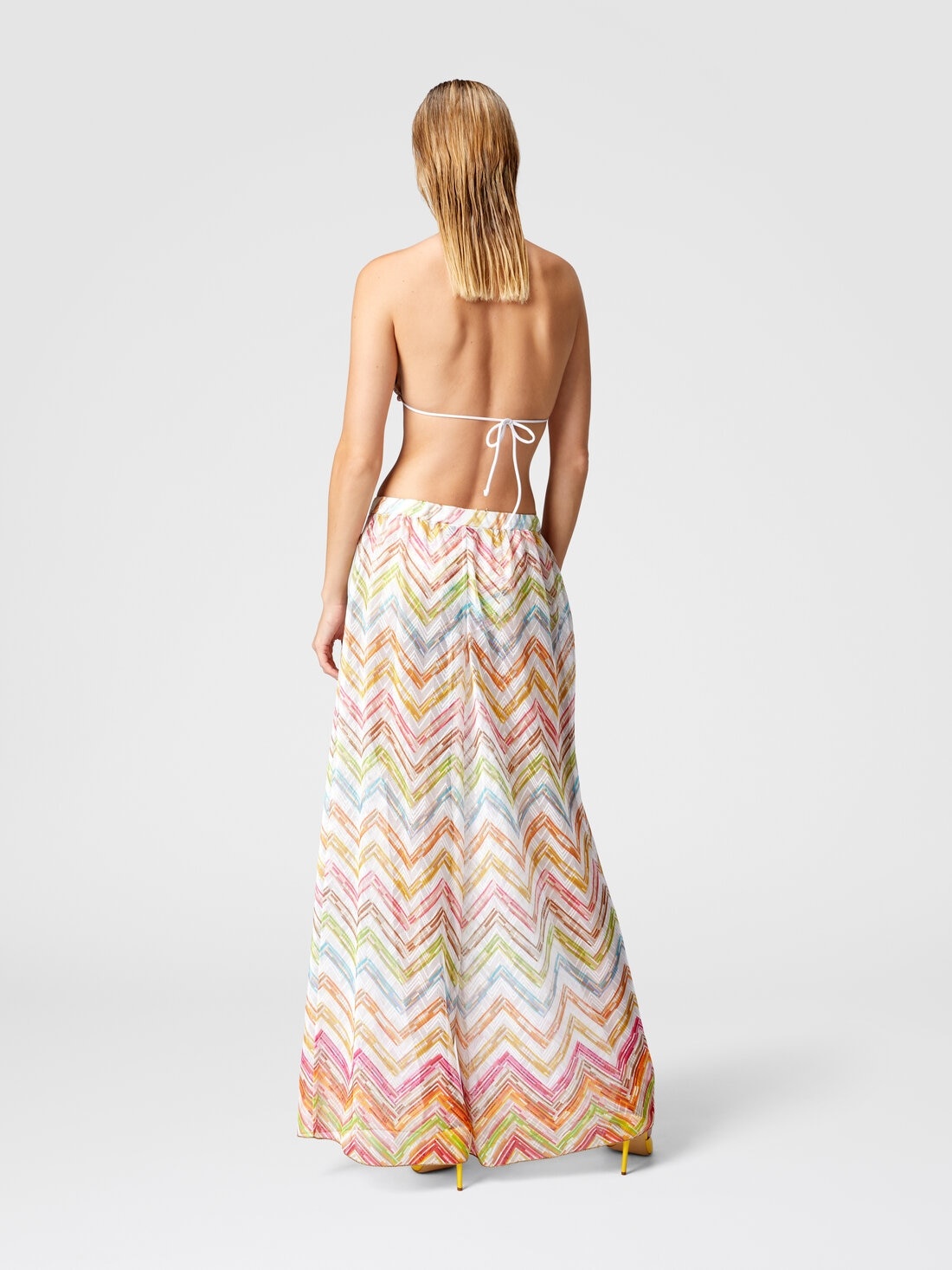 Printed tulle cover-up palazzo trousers - 3