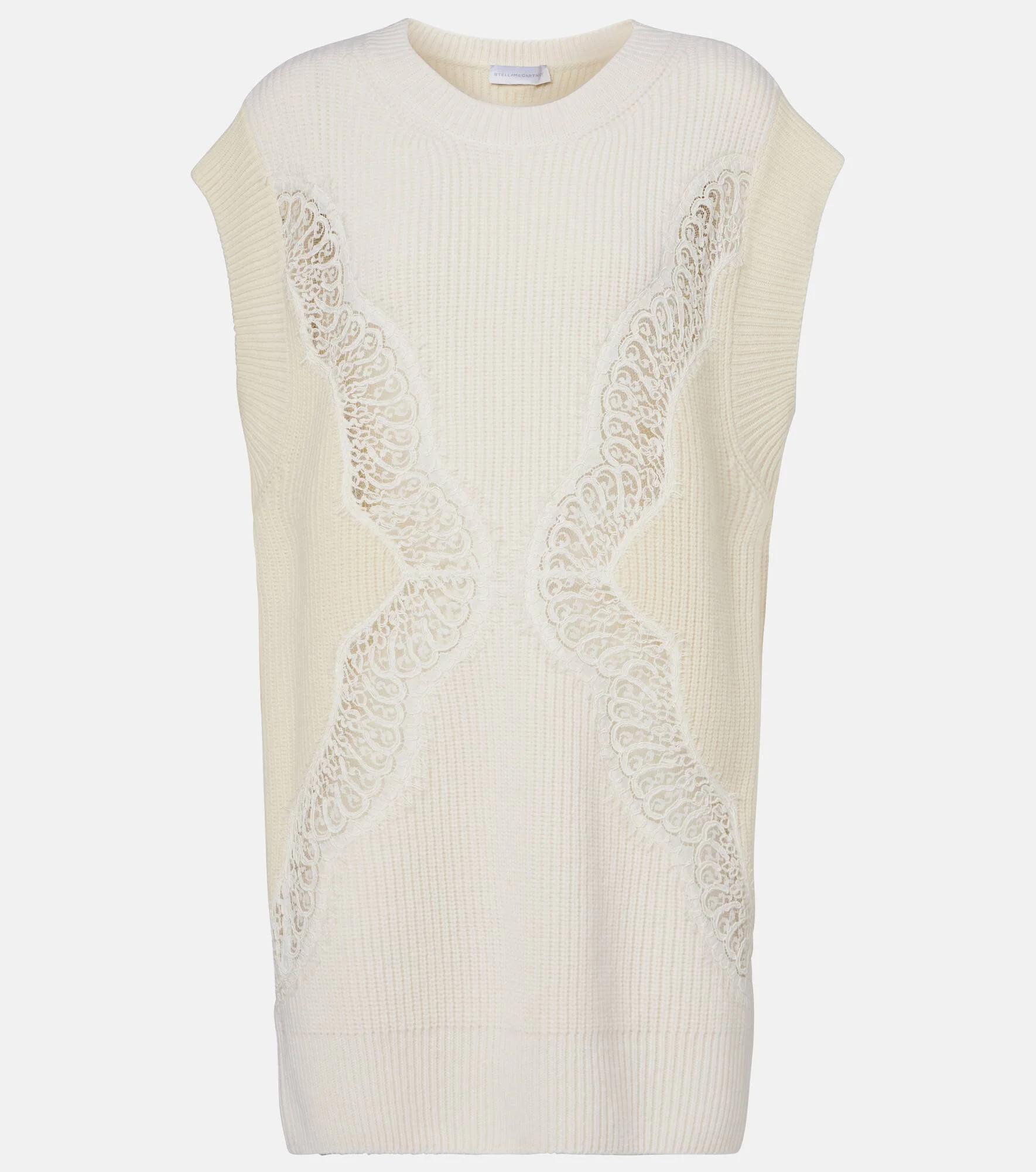 Virgin wool lace sweater vest - 1