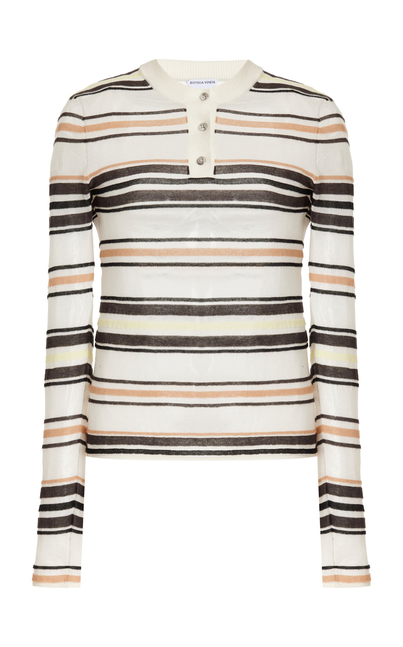 Striped Cotton Sweater ivory - 1