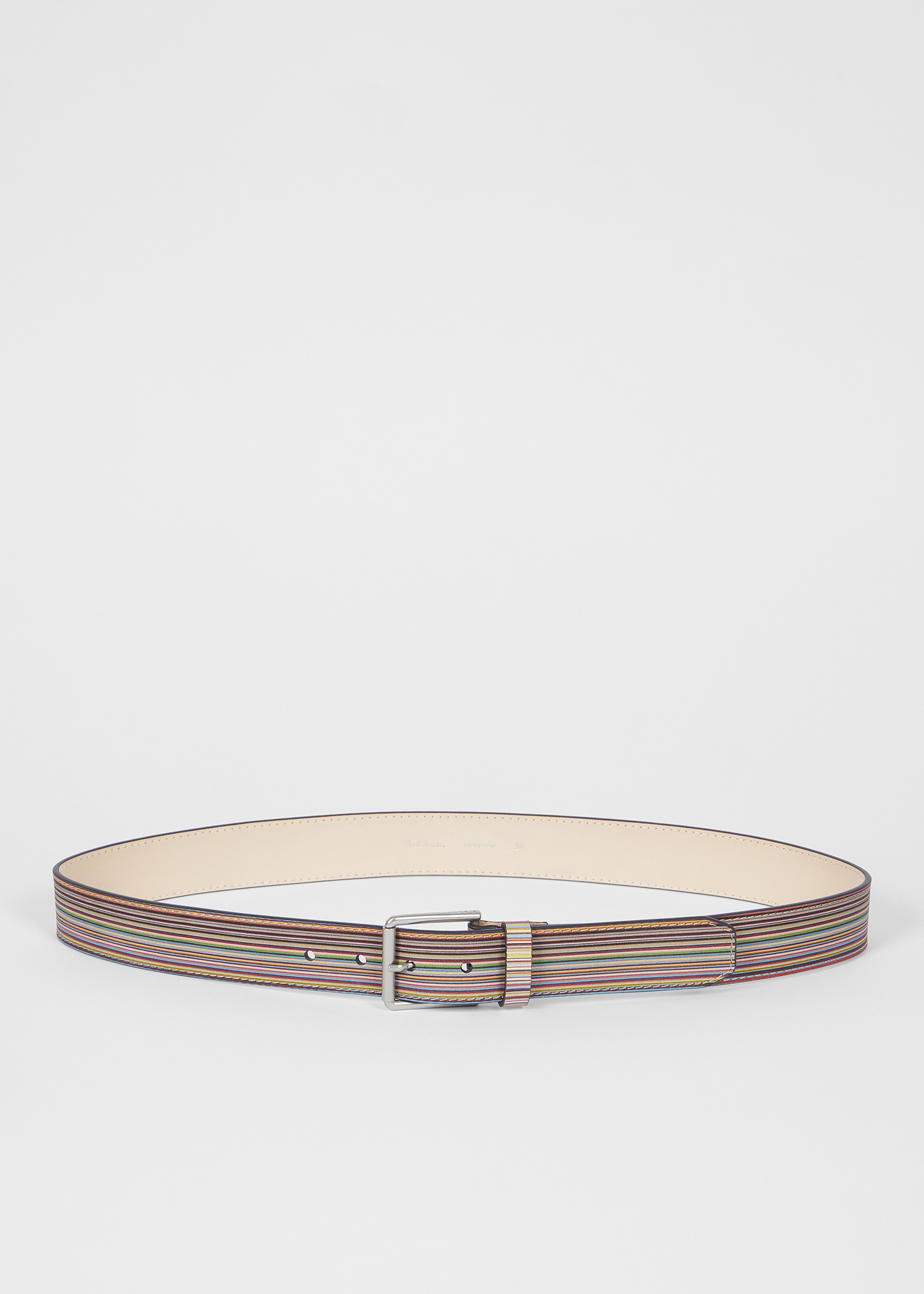 Embossed 'Signature Stripe' Leather Belt - 2