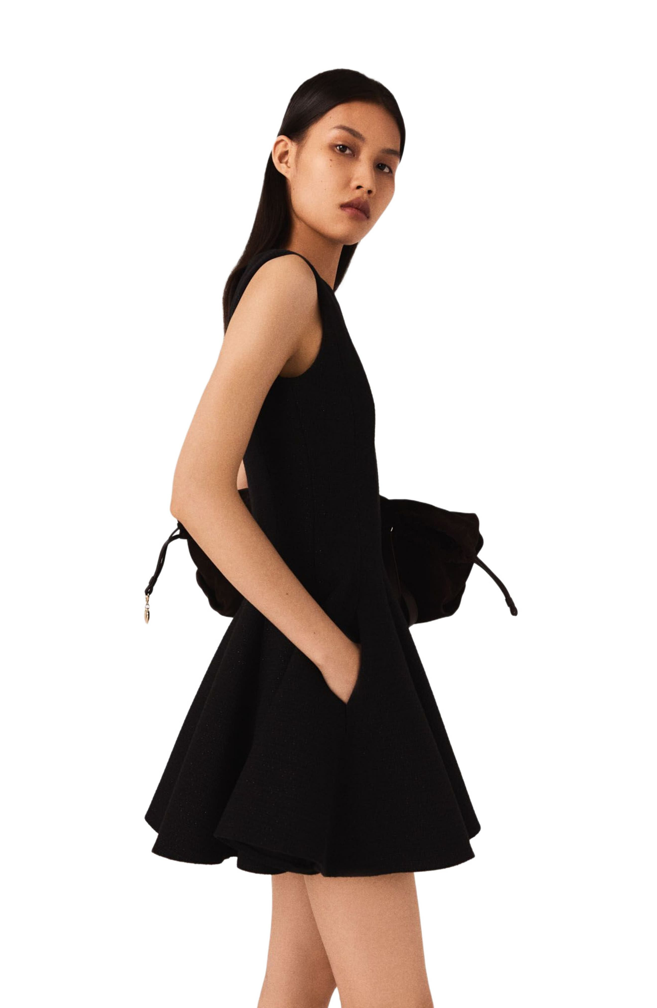 maje Short flared tweed dress in Black at Nordstrom - 2