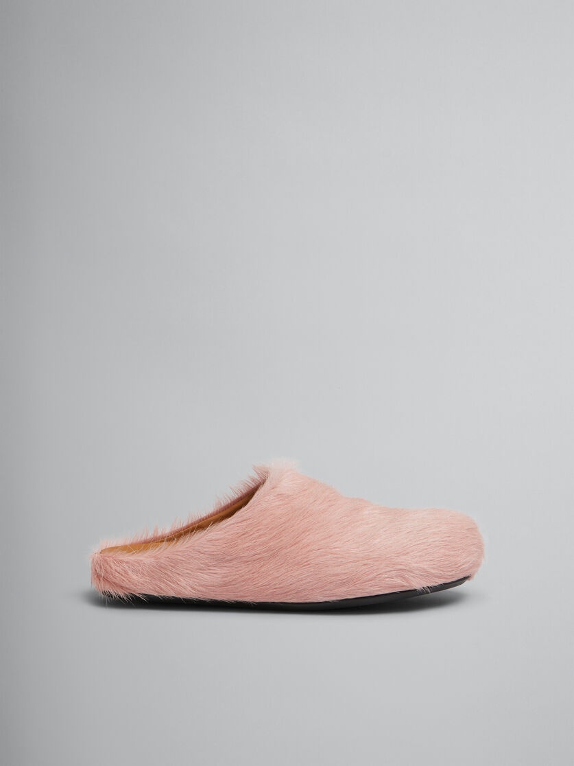 PINK LONG HAIR CALFSKIN FUSSBETT SABOT - 1