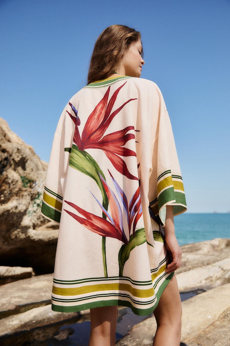 Light Blush Strelitzia Kimono 1