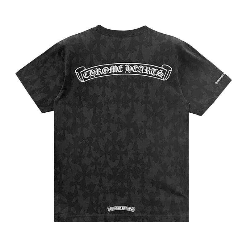 Chrome Hearts Chrome Hearts Cross Logo Monogram Scroll Logo Tee 'Black' outlook