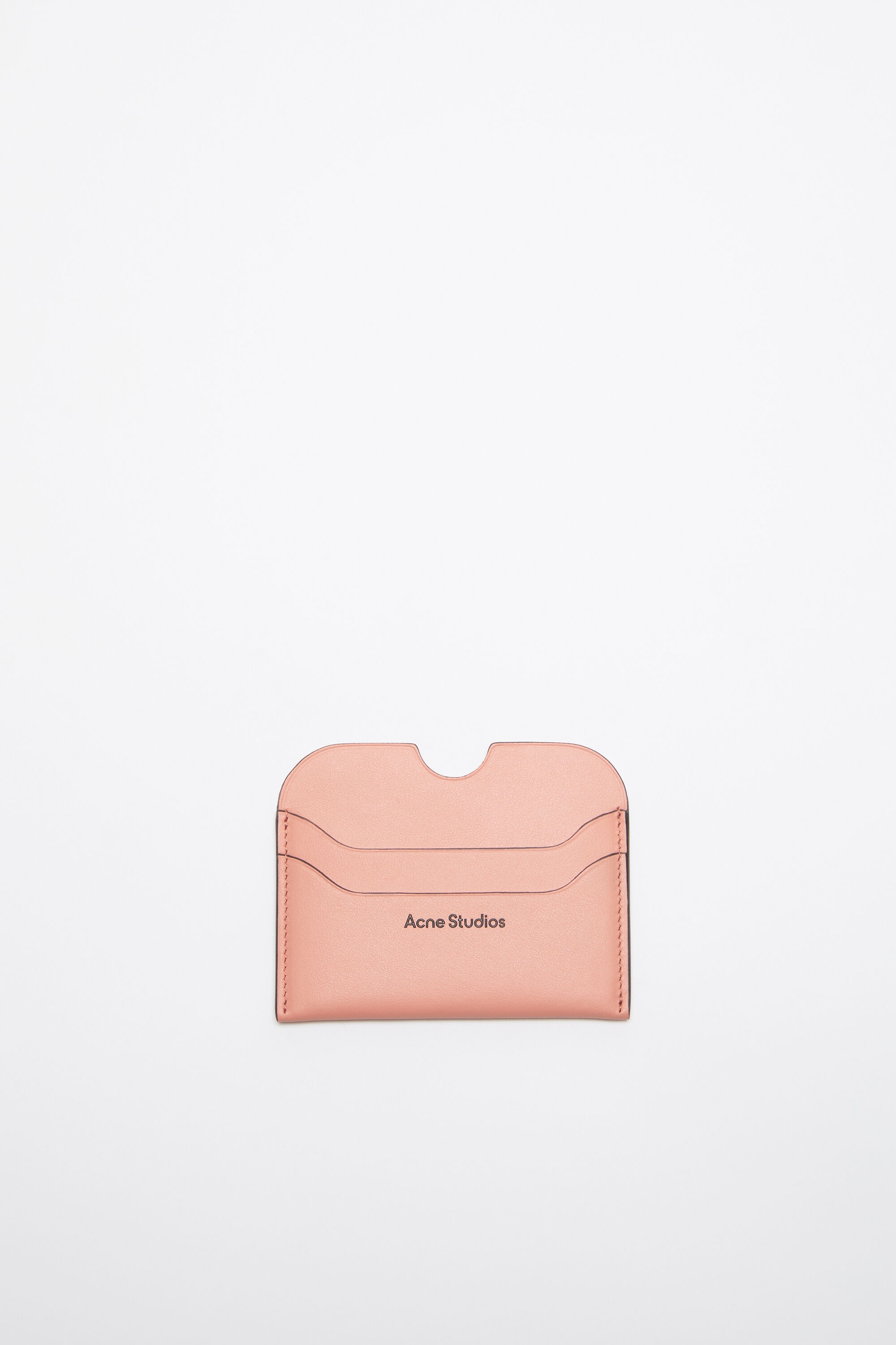 Leather card holder - Salmon pink - 1