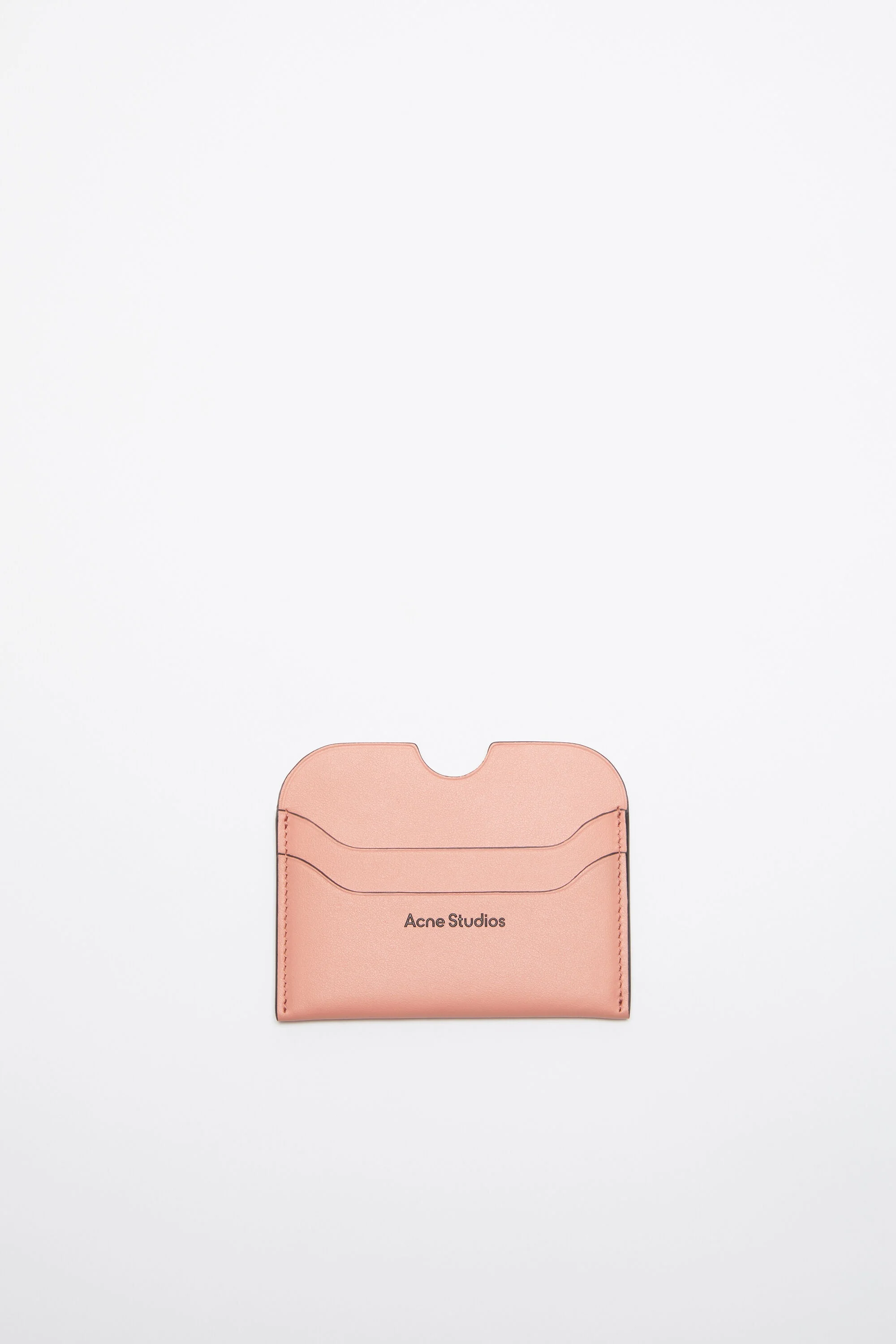 Leather card holder - Salmon pink - 1