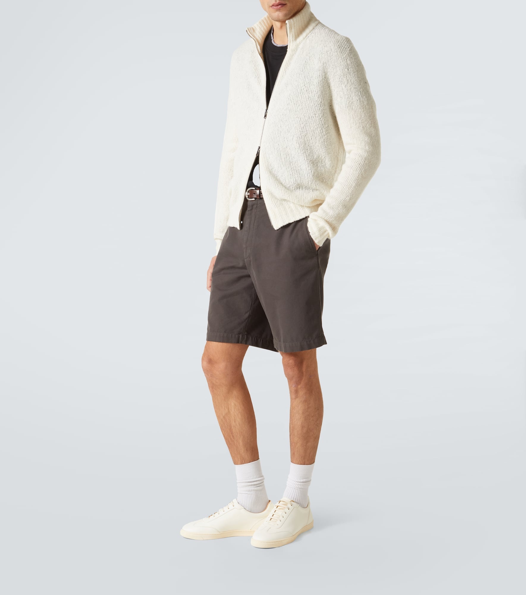 Wool and cashmere-blend zip-up sweater - 2