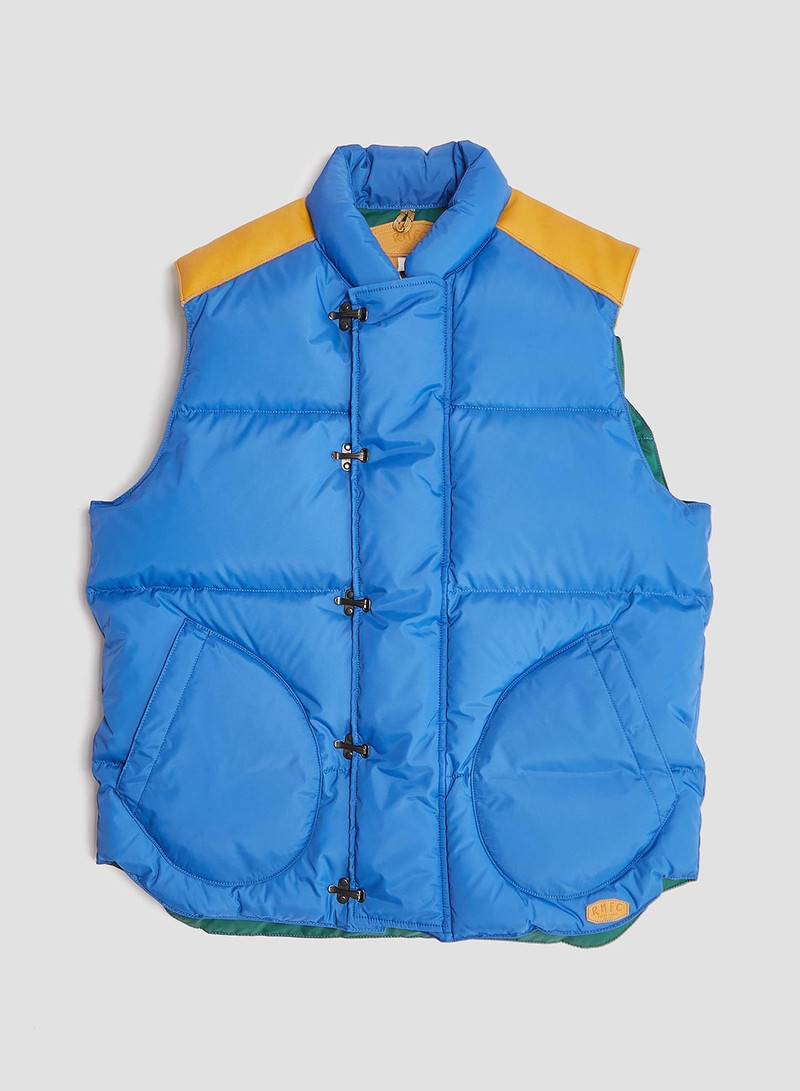 Rocky Mountain Featherbed x Nigel Cabourn Down Vest Clip in Blue 1