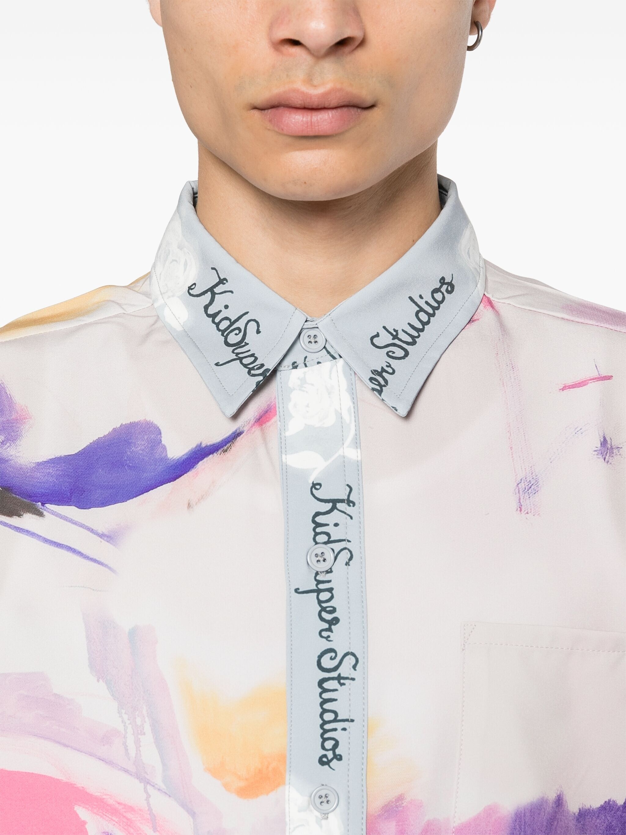 abstract-print satin shirt - 5