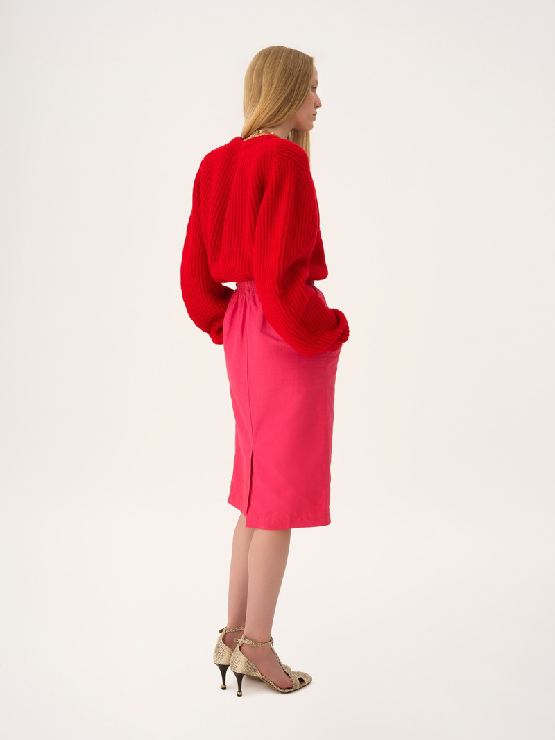 MIDI PENCIL SKIRT IN COTTON-MIX GABARDINE 4