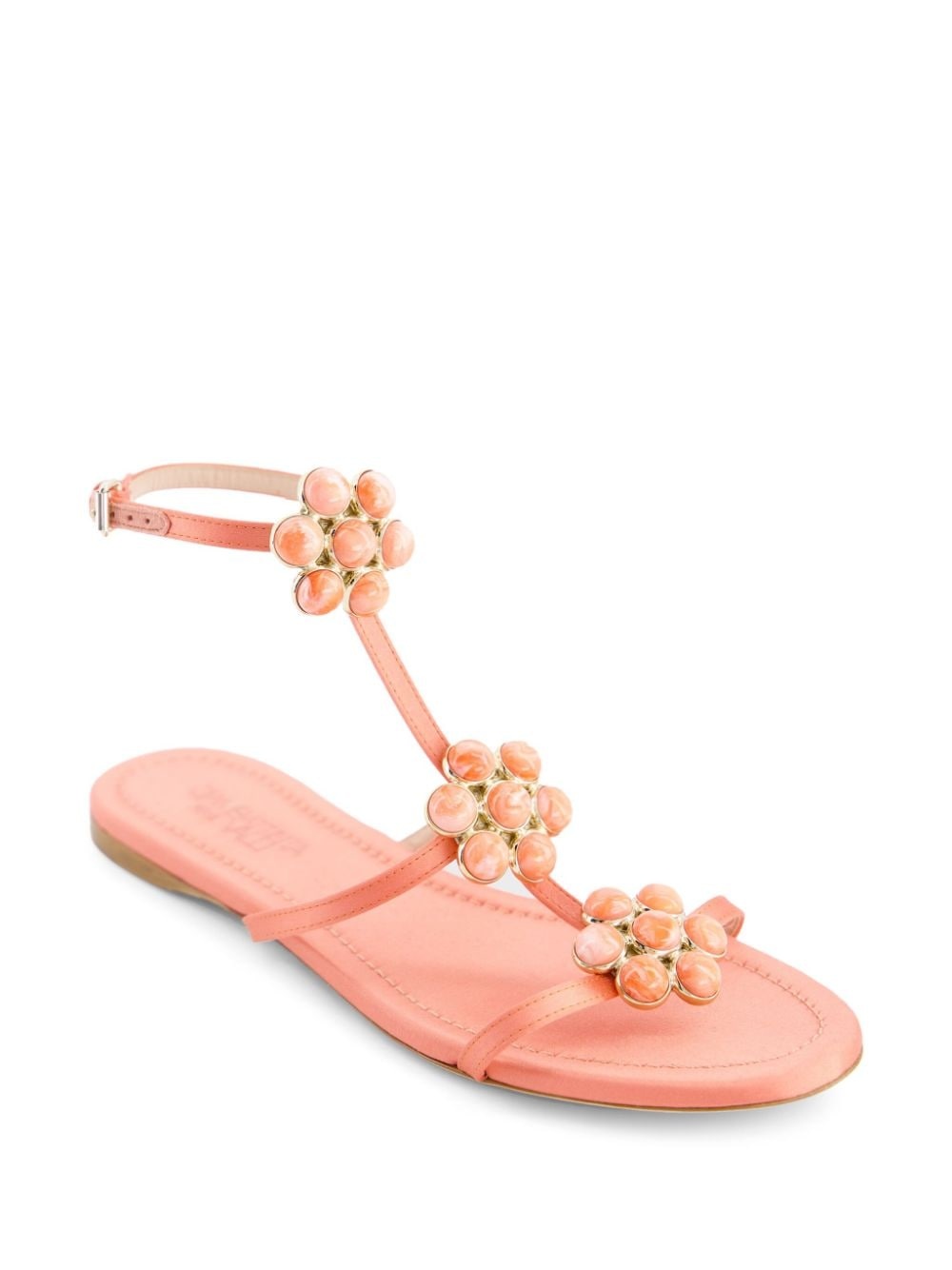 flower-detailing leather sandals - 2