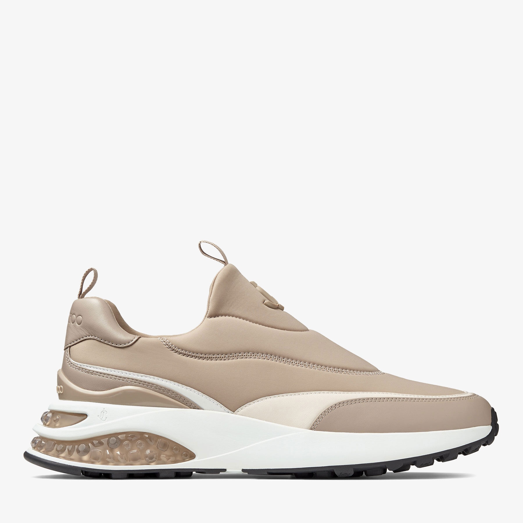 Memphis/m
Stone Neoprene and Leather Low Top Trainers - 1