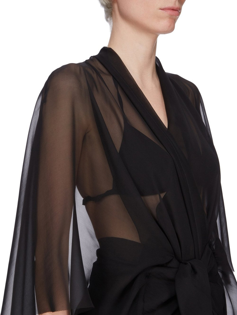Asymmetric silk-chiffon jacket Black 4
