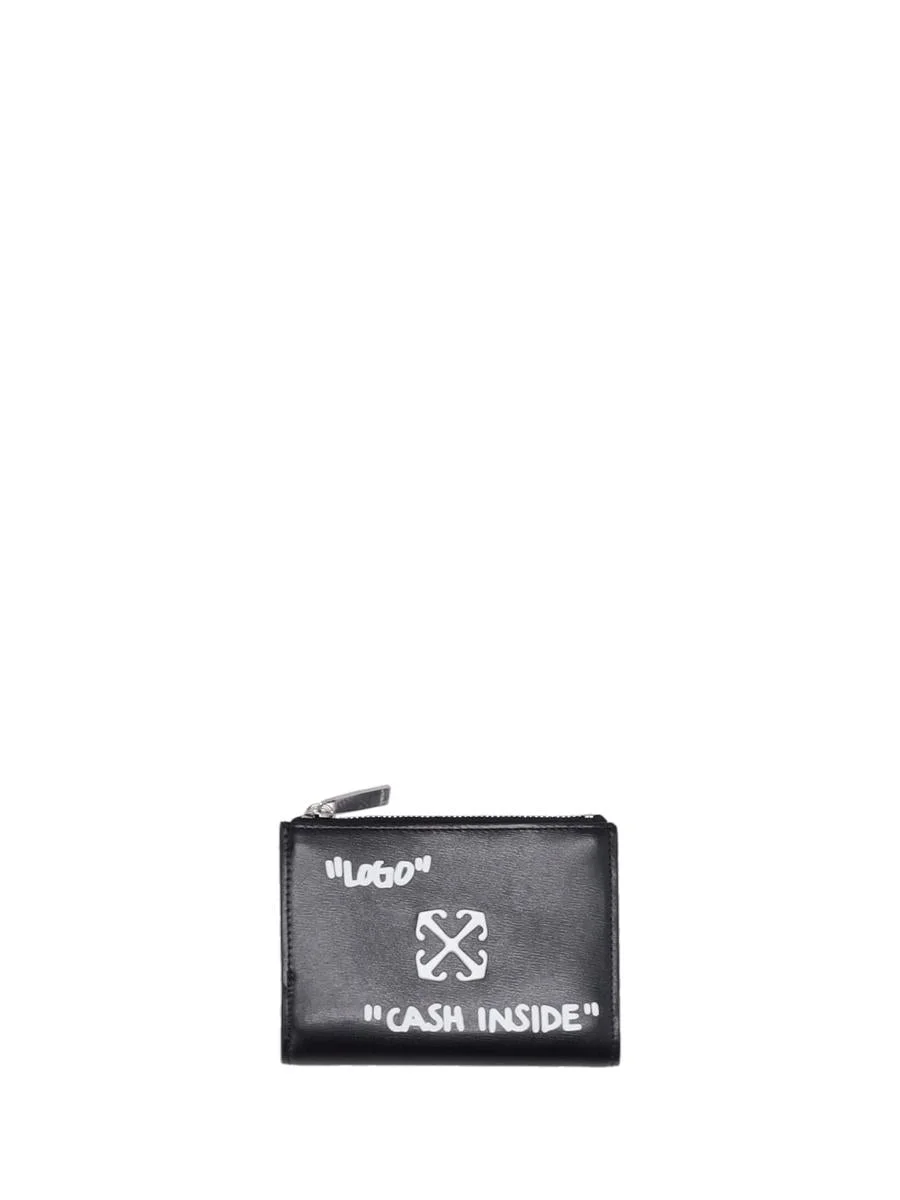 Off-White Jitney Zipped Bifold Quote Black - White - 1
