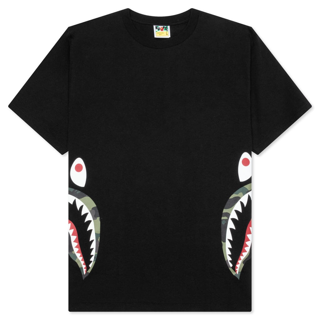 1ST CAMO SIDE SHARK TEE - BLACK/GREEN - 1