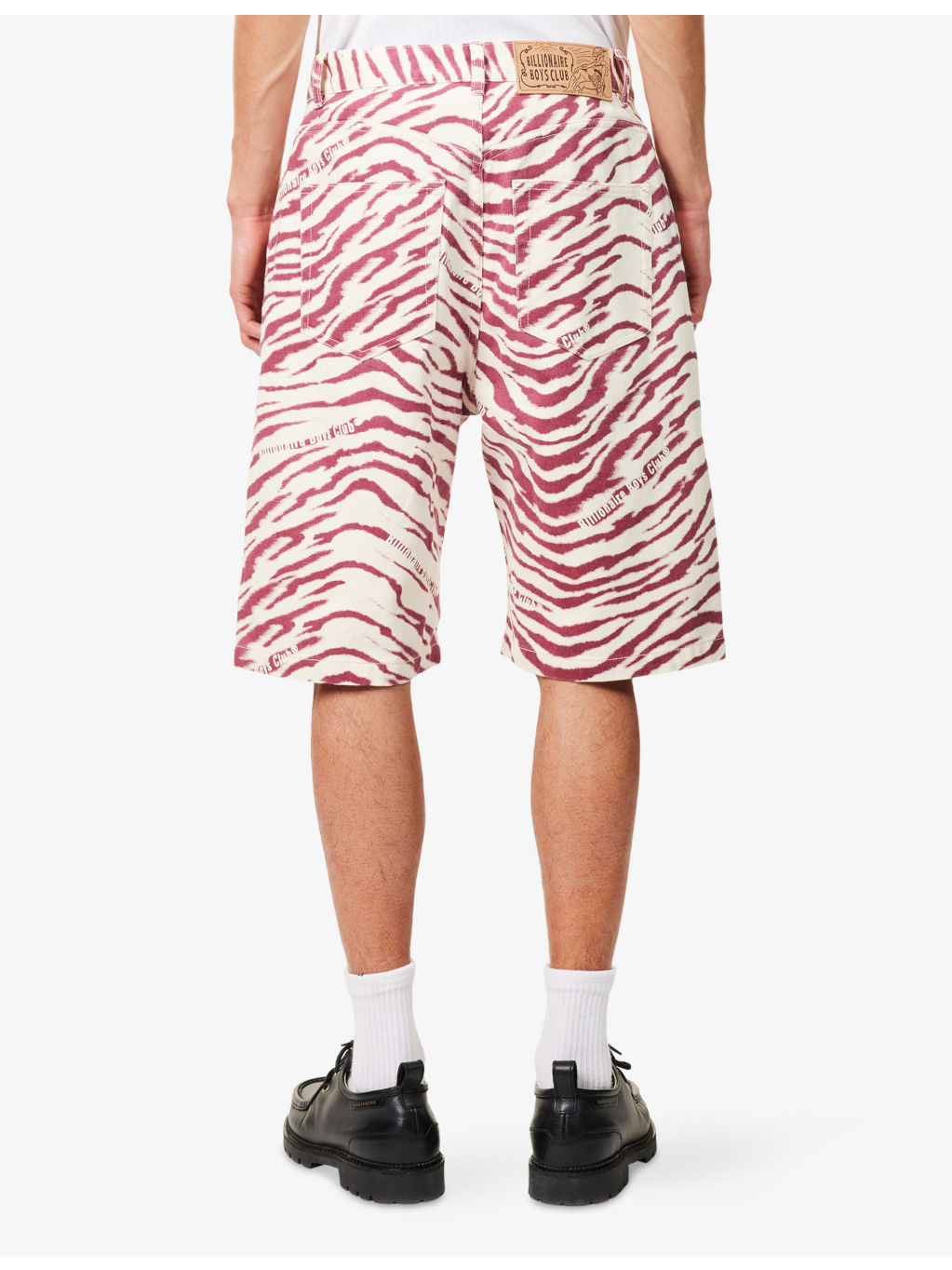 Zebra Straight-Leg Denim Shorts - 4