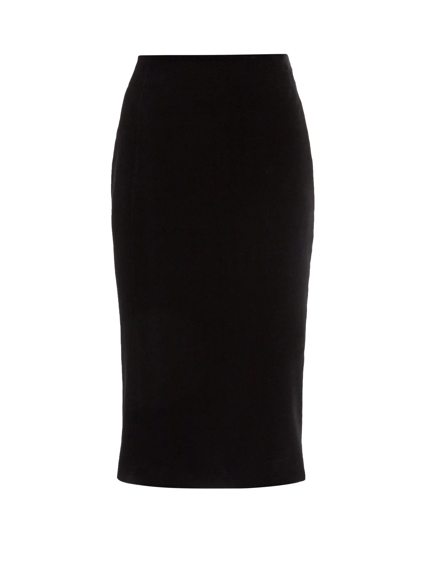 High-rise velvet pencil skirt - 1