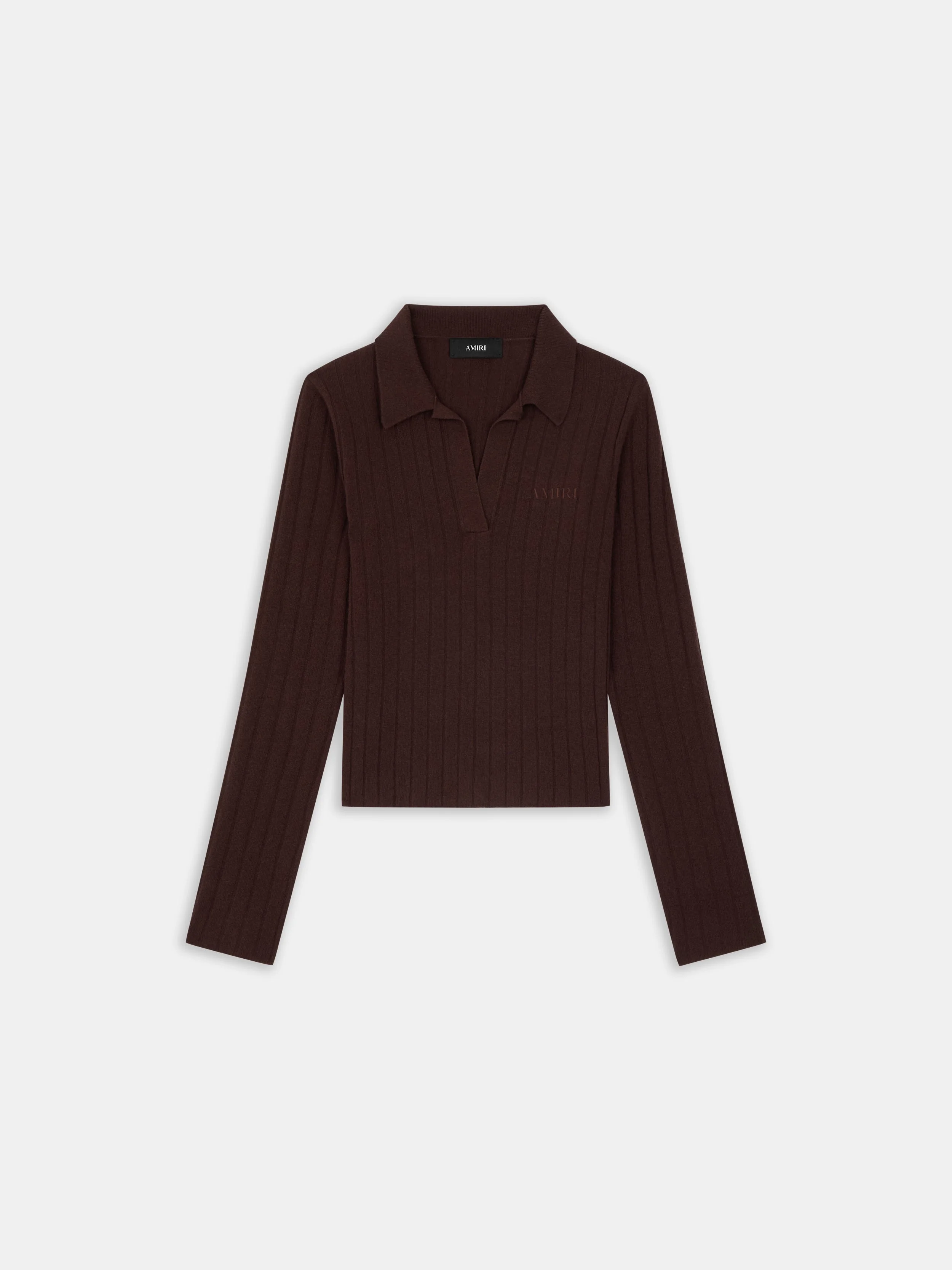WOMEN'S AMIRI SOFT RIB KNIT POLO - 1