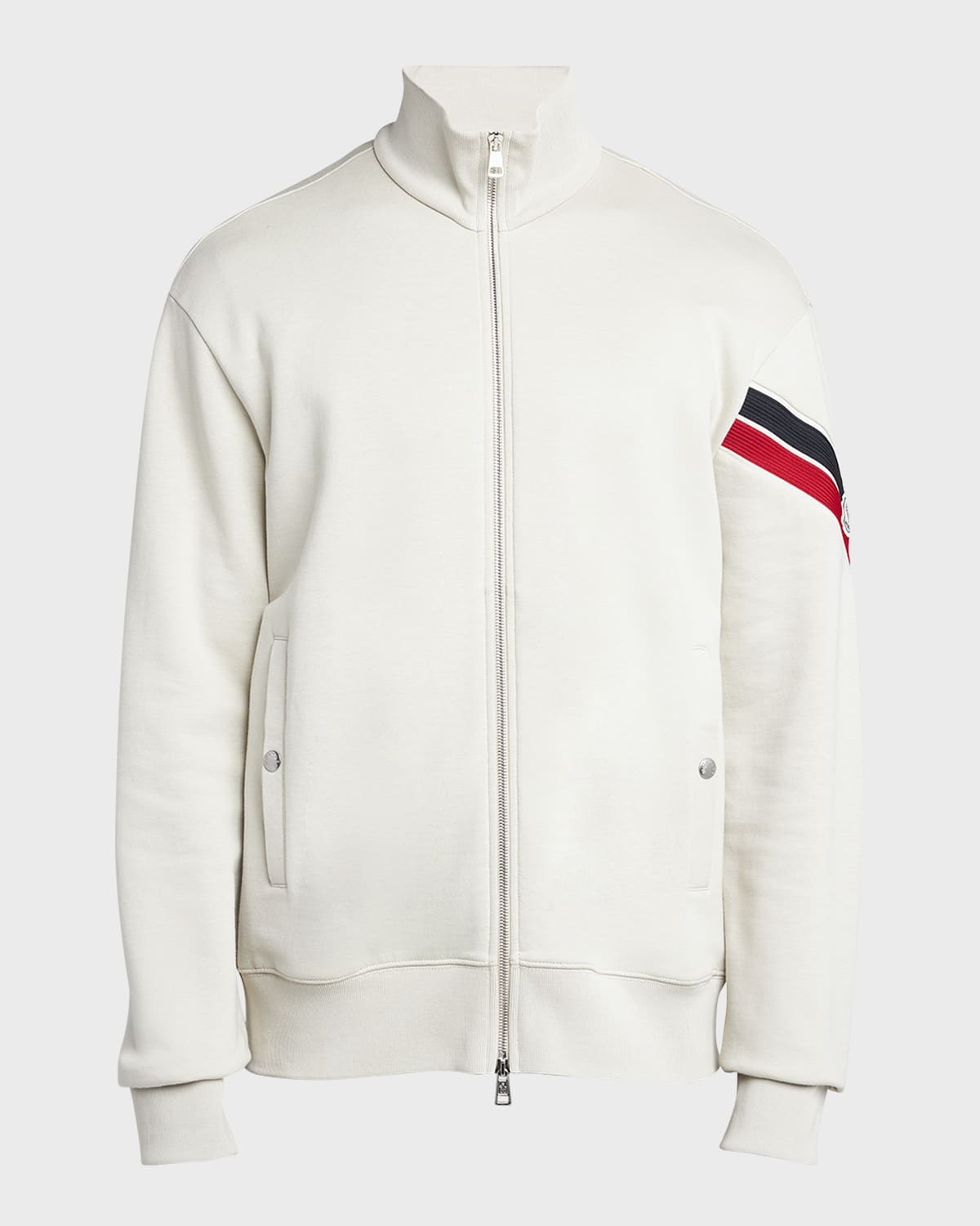 MONCLER ジップアップストライプジャケット Moncler Men's Zip-Up Jacket with Striped Sleeve