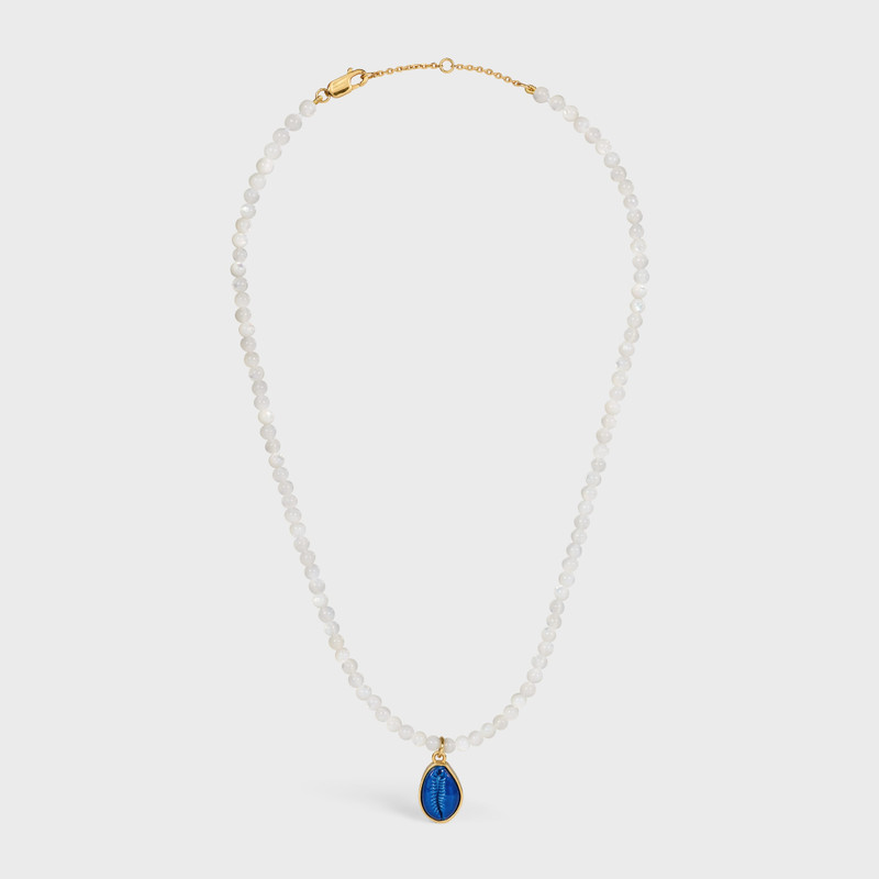 ÉTÉ CELINE BEADS NECKLACE IN MOTHER OF PEARL, VARNISH AND BRASS WITH GOLD FINISH 1