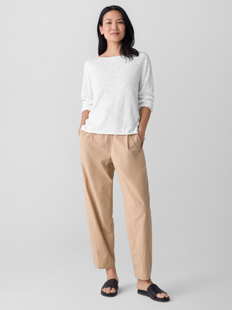 EILEEN FISHER Organic Linen Cotton Slub Bateau Neck Top outlook