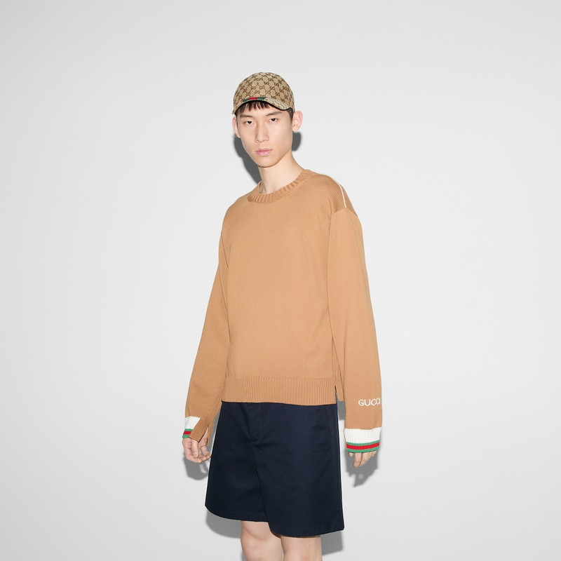 Cotton sweater with Gucci intarsia 3