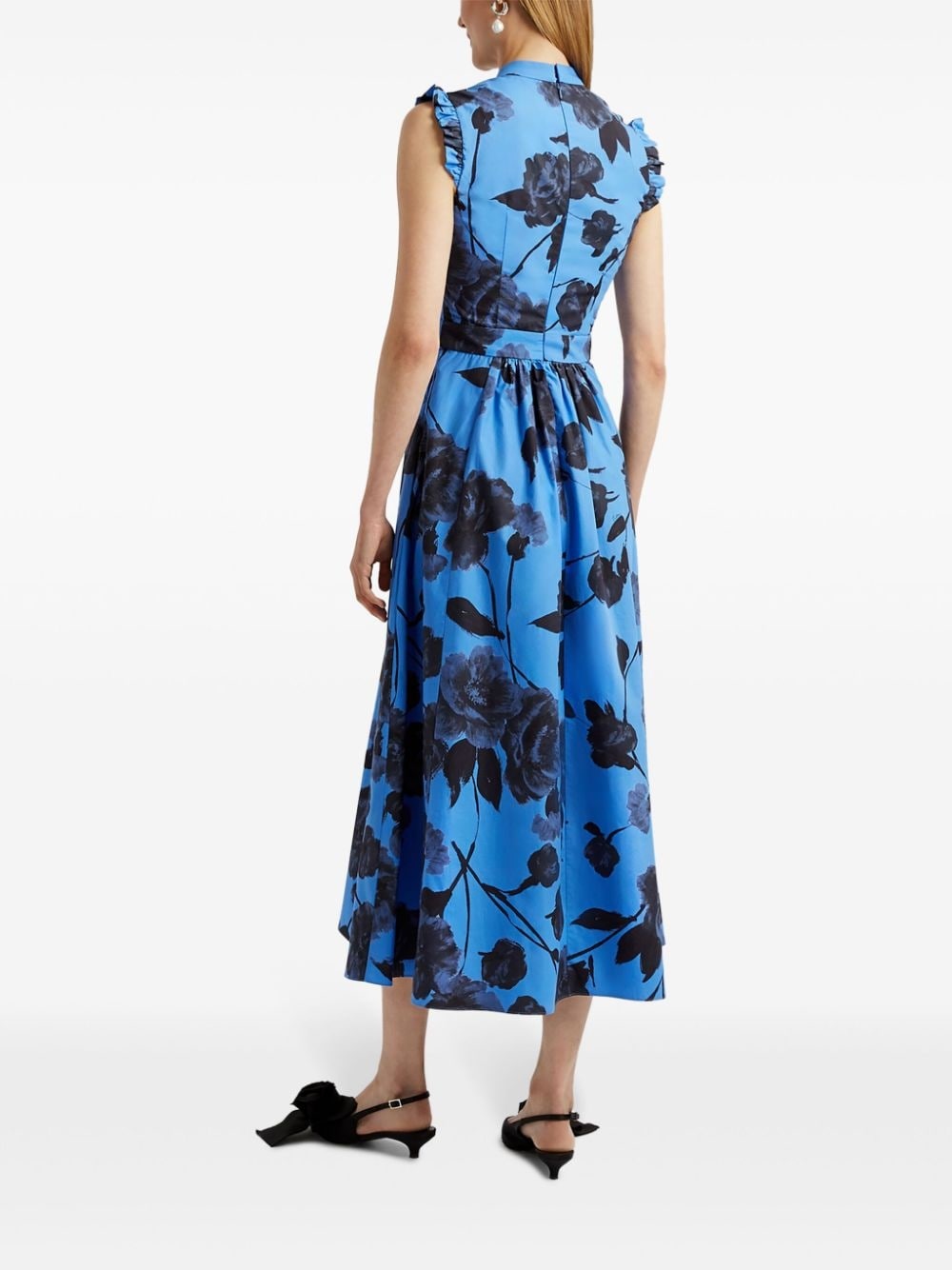 floral-print cotton midi dress - 4