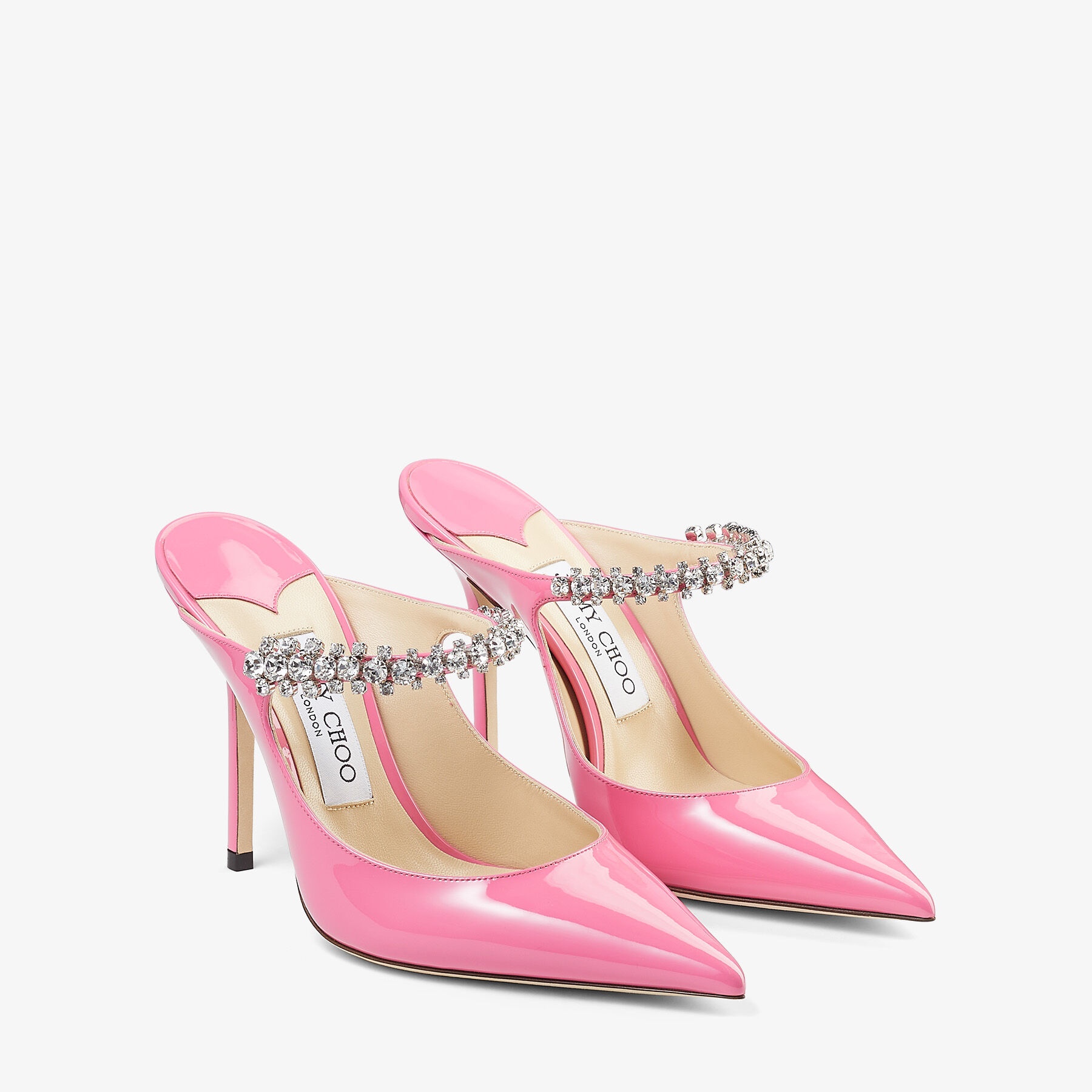 Bing 100
Candy Pink Patent Leather Pumps with Crystal Strap - 2