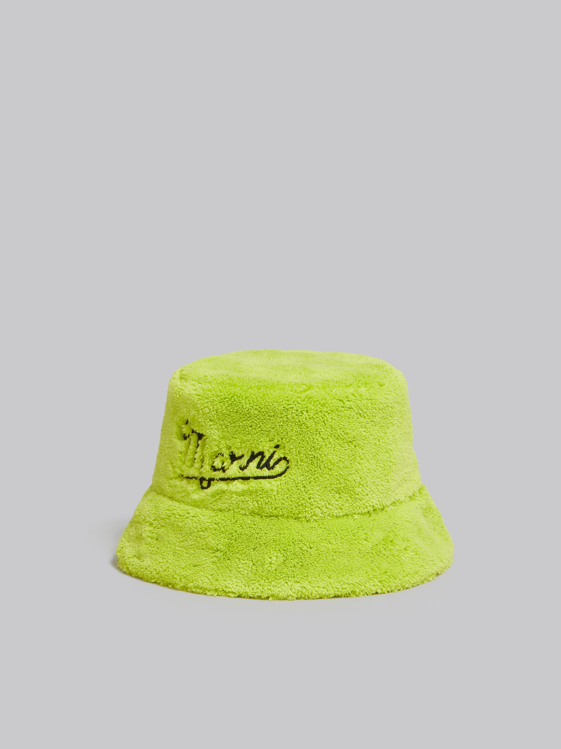 GREEN TERRY BUCKET HAT WITH LOGO - 3
