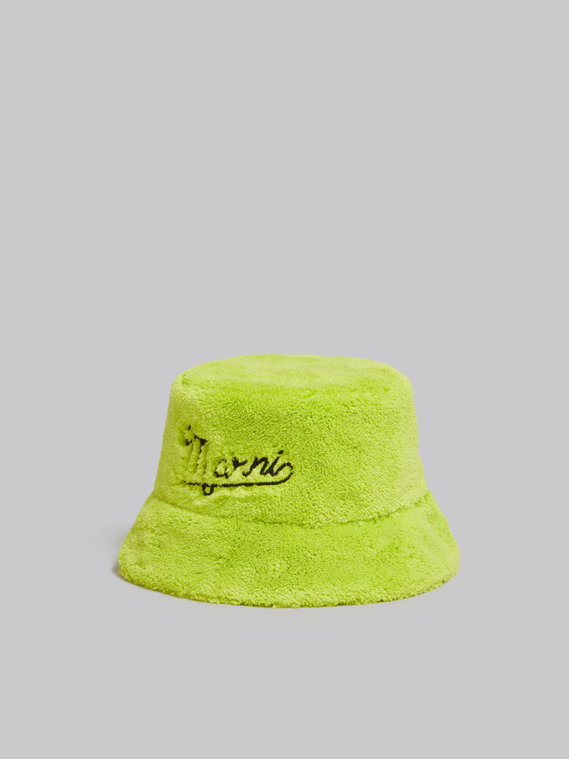 GREEN TERRY BUCKET HAT WITH LOGO 3