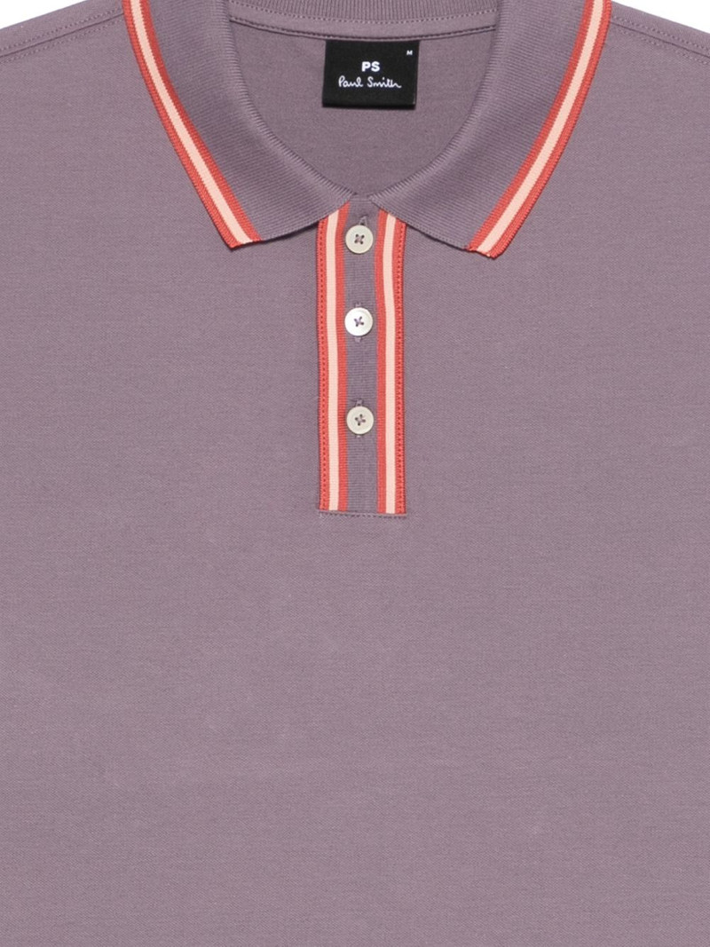 striped trim polo shirt 3