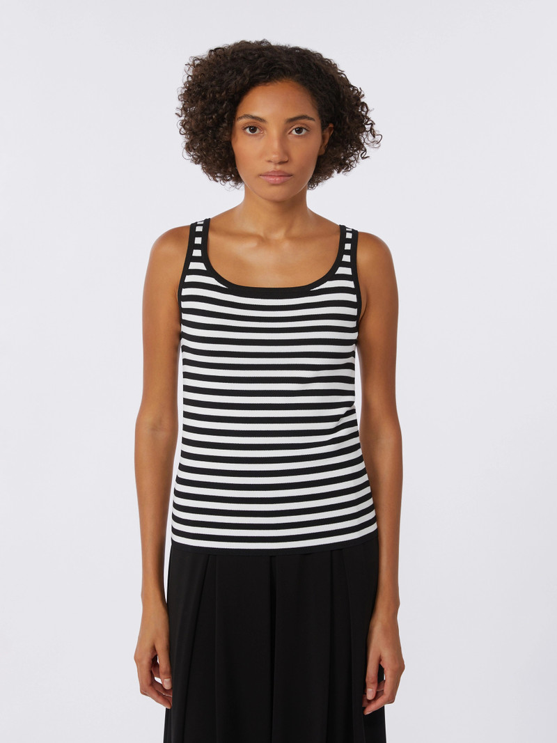CIPPO Viscose crêpe yarn sleeveless jumper - BLACK 3