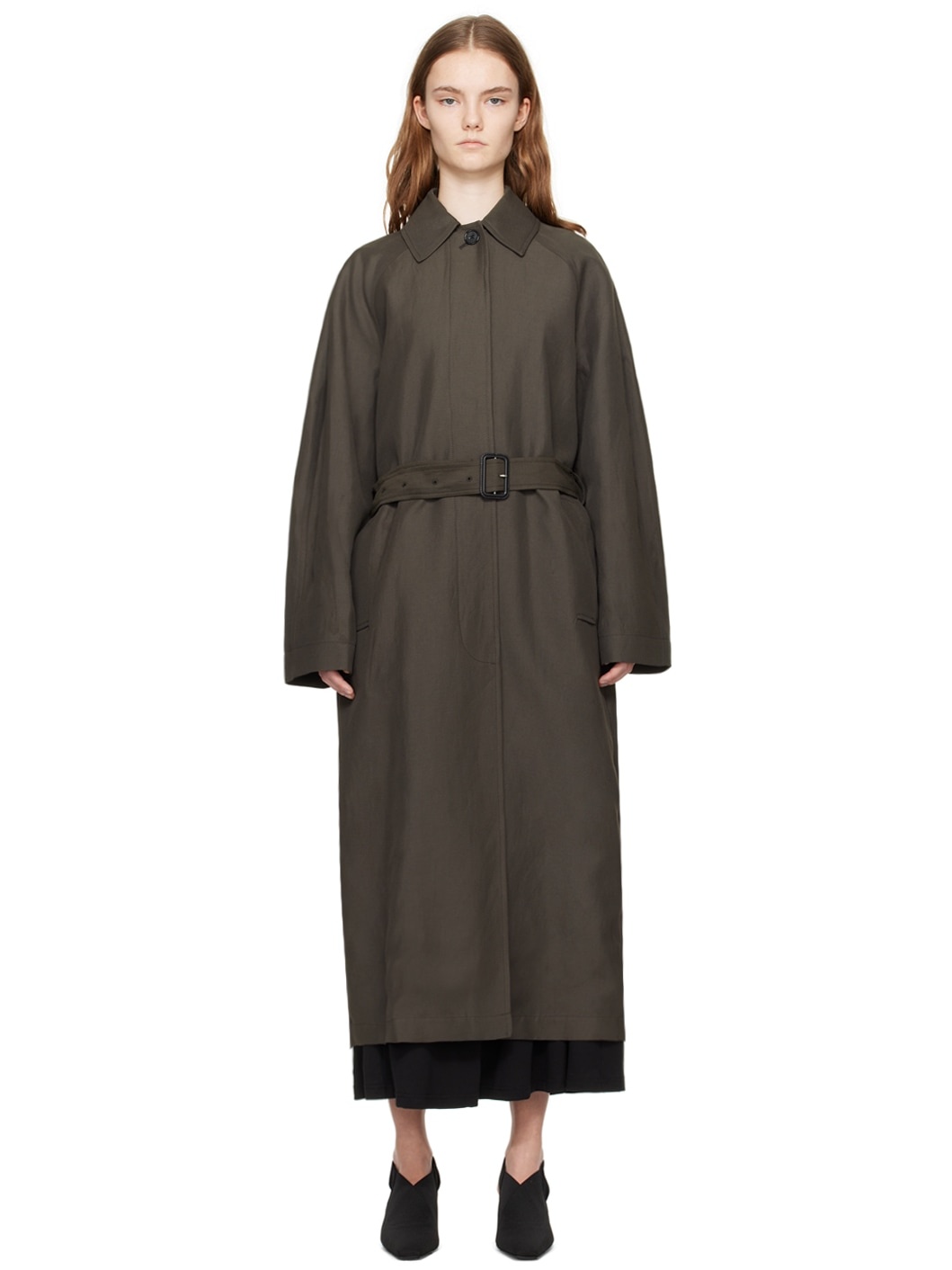 Brown Minimalist Coat - 1