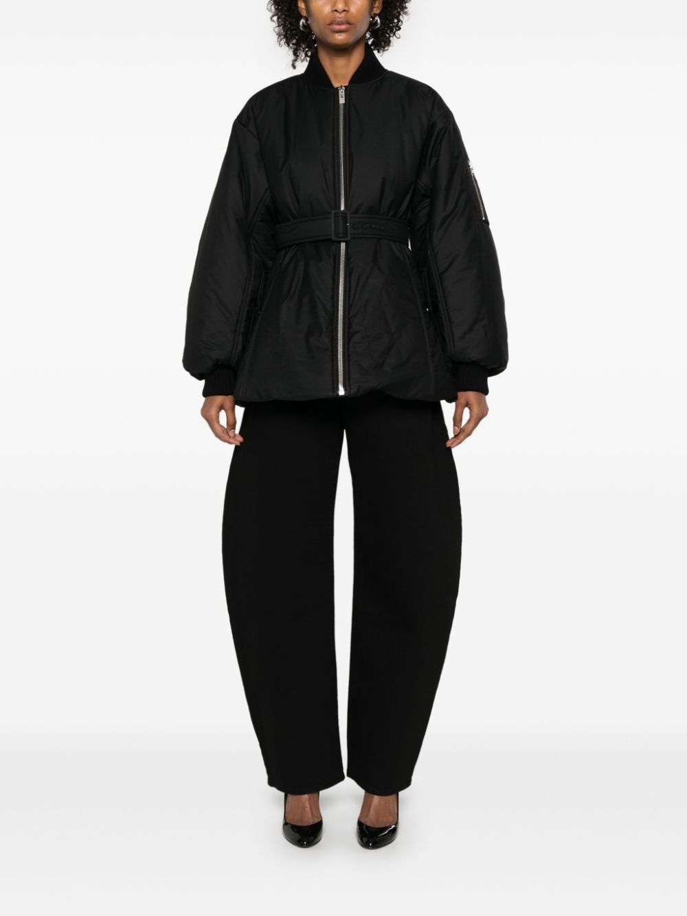 belted bomber jacket - 2