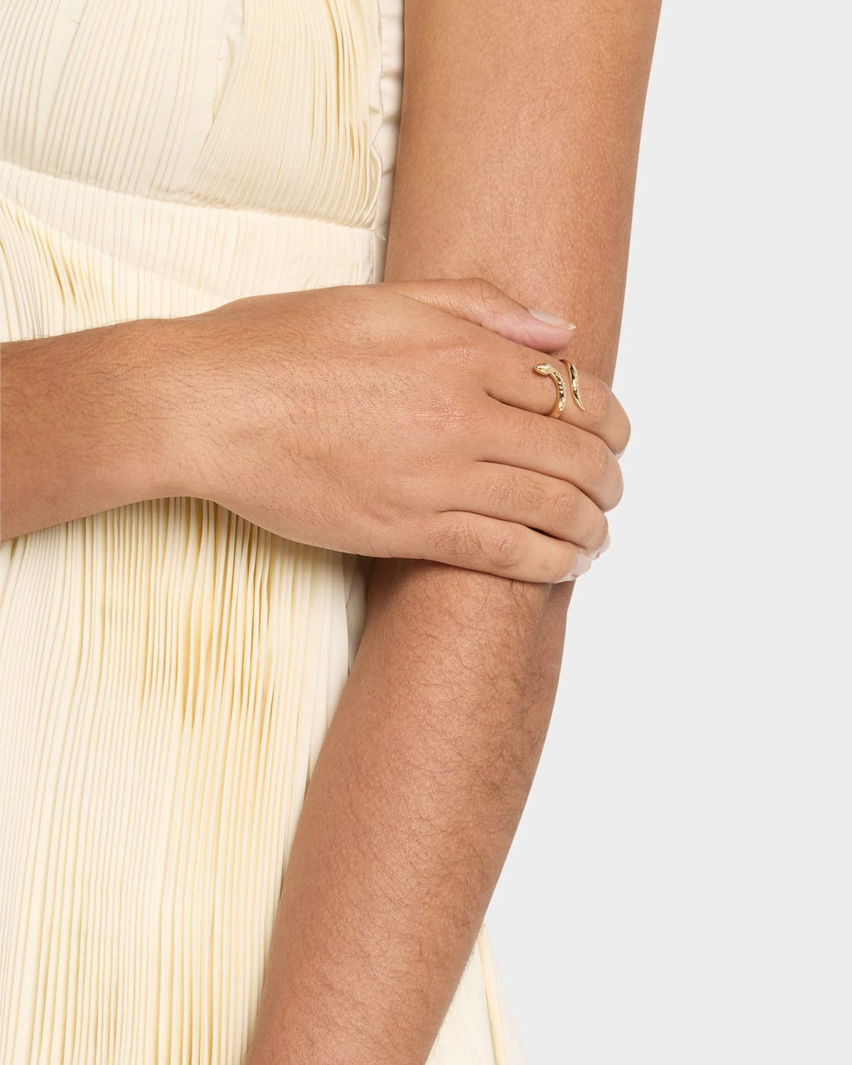 14K Yellow Gold Wrap Snake Ring with Diamonds, Size 6.5 - 2