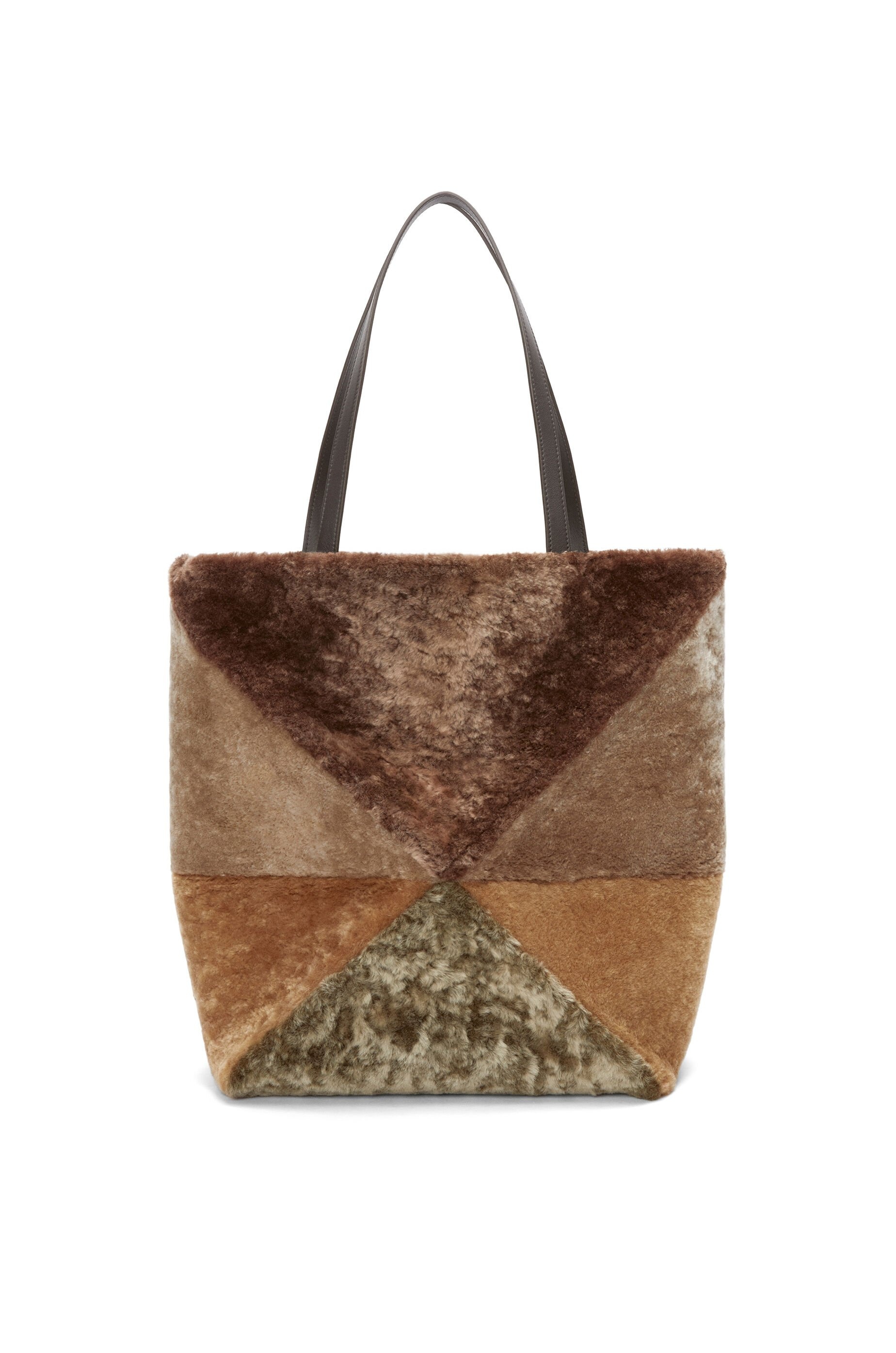 Large Puzzle Fold tote in shearling - 7