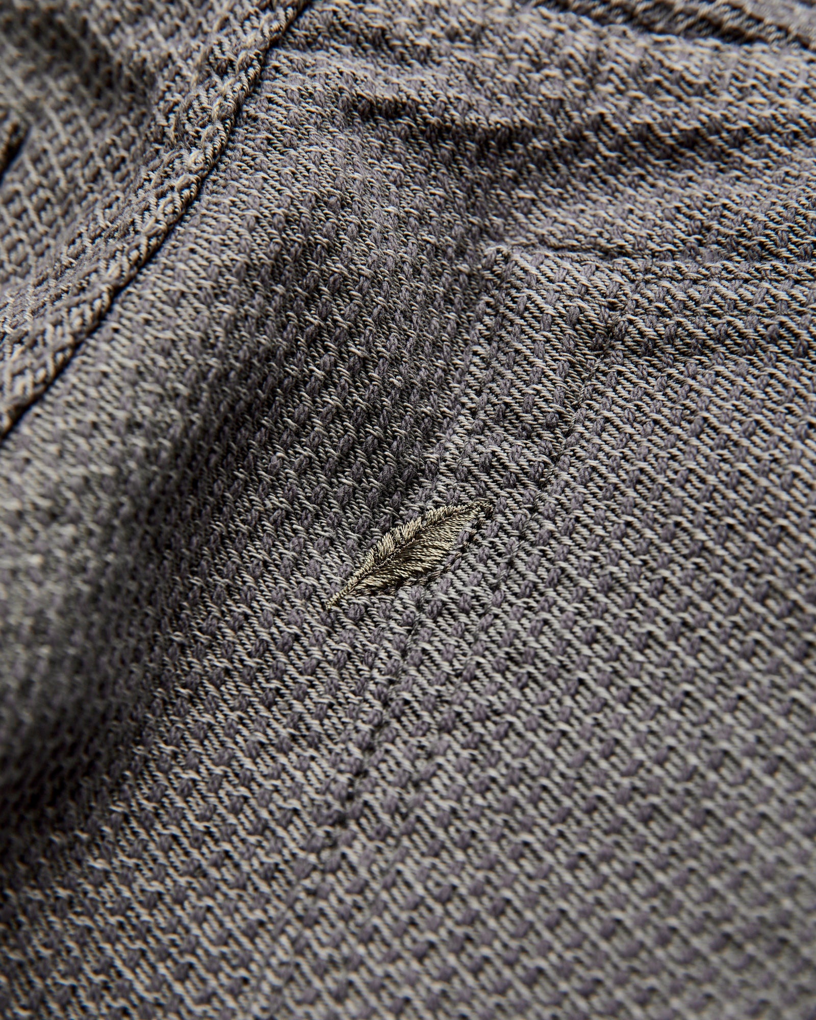 1178-GRY Gray x Black Sashiko Denim - Regular Straight Fit - 4