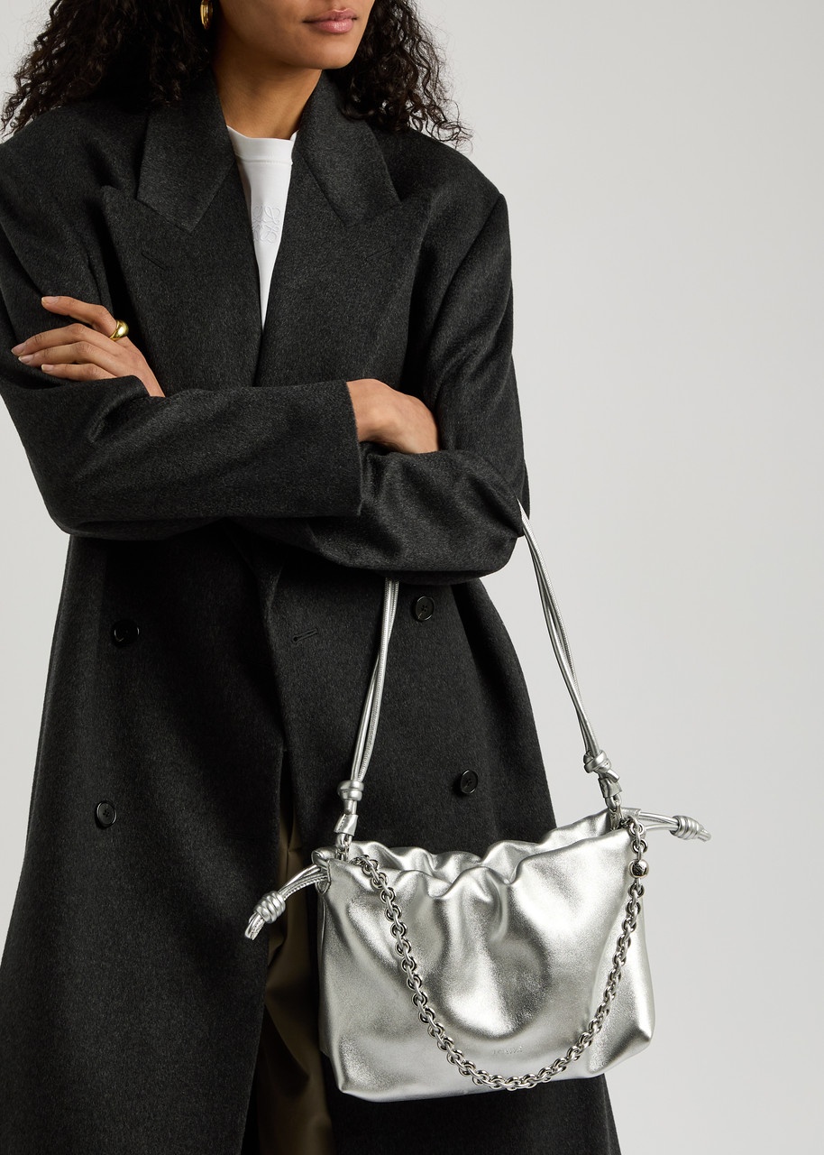 Loewe Flamenco Medium Metallic Leather Clutch - 5