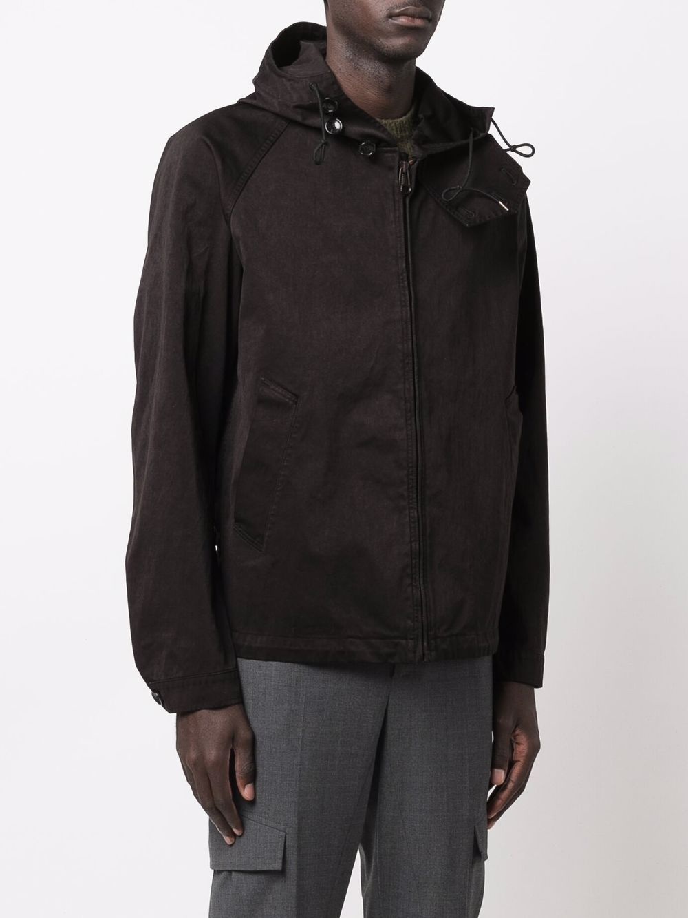 zip-up cotton hooded jacket - 3