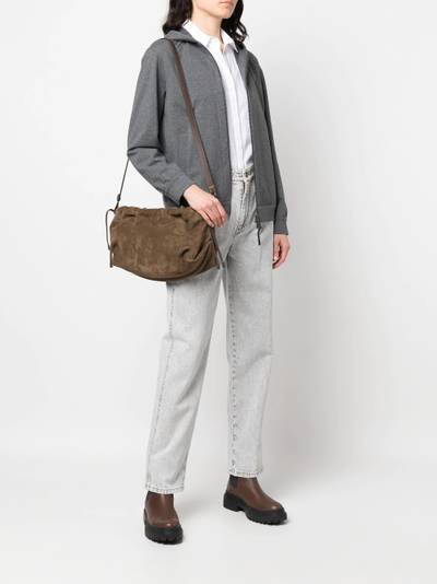 Brunello Cucinelli suede drawstring shoulder bag outlook